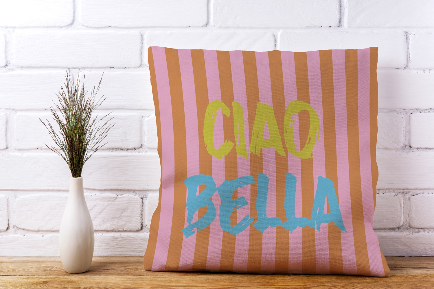 queence Dekokissen »Ciao Bella gestreift«, Beidseitig bedruckte Kissenhülle günstig online kaufen