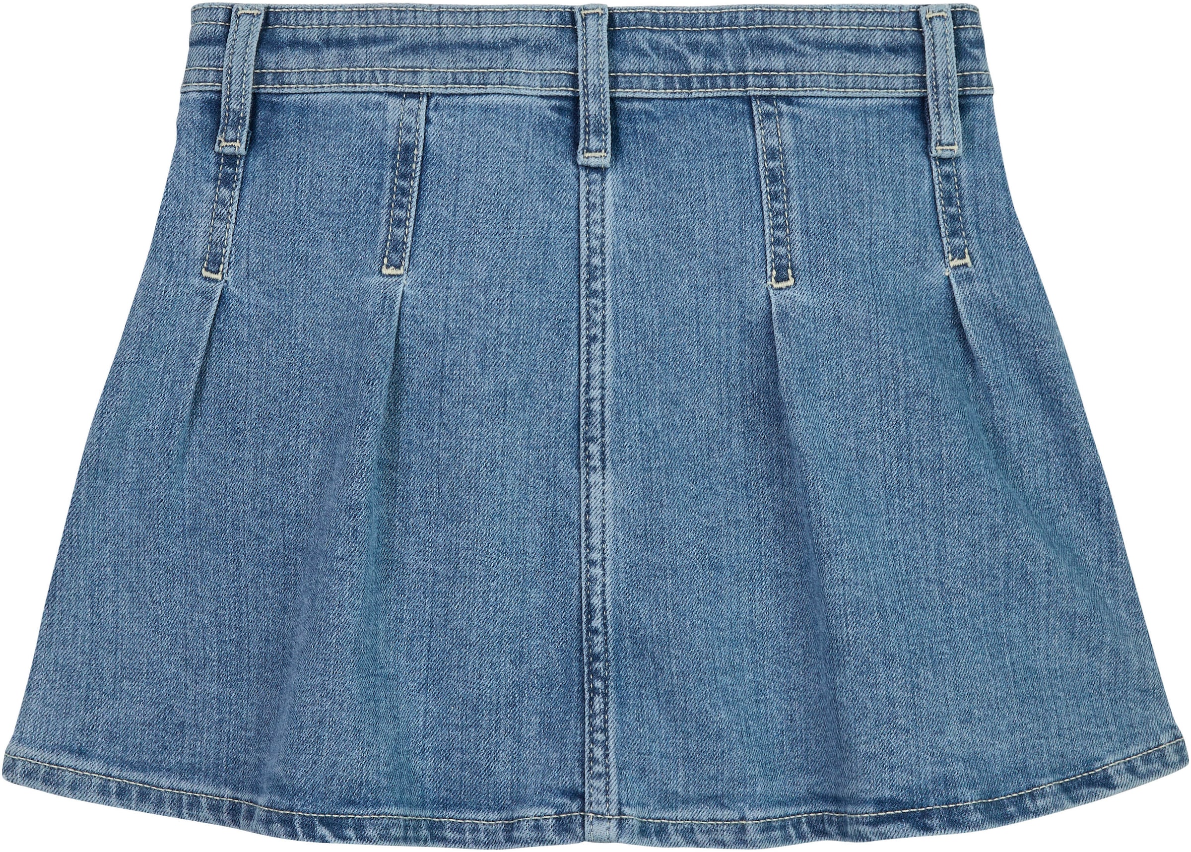 Tommy Hilfiger Jeansrock »PLEATED DENIM SKIRT«, Webrock in blauer Waschung