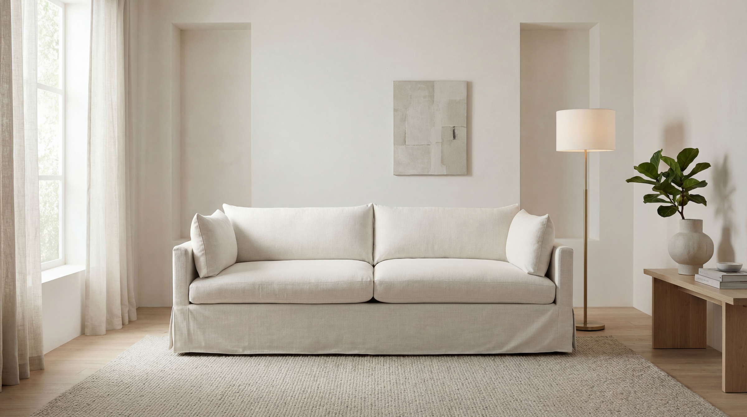 OTTO home 3-Sitzer »Joucas, Hussensofa, Breite 244 cm« extra tiefe Sitzfläche, mit Faserball-Füllung für mehr Sitzkomfort