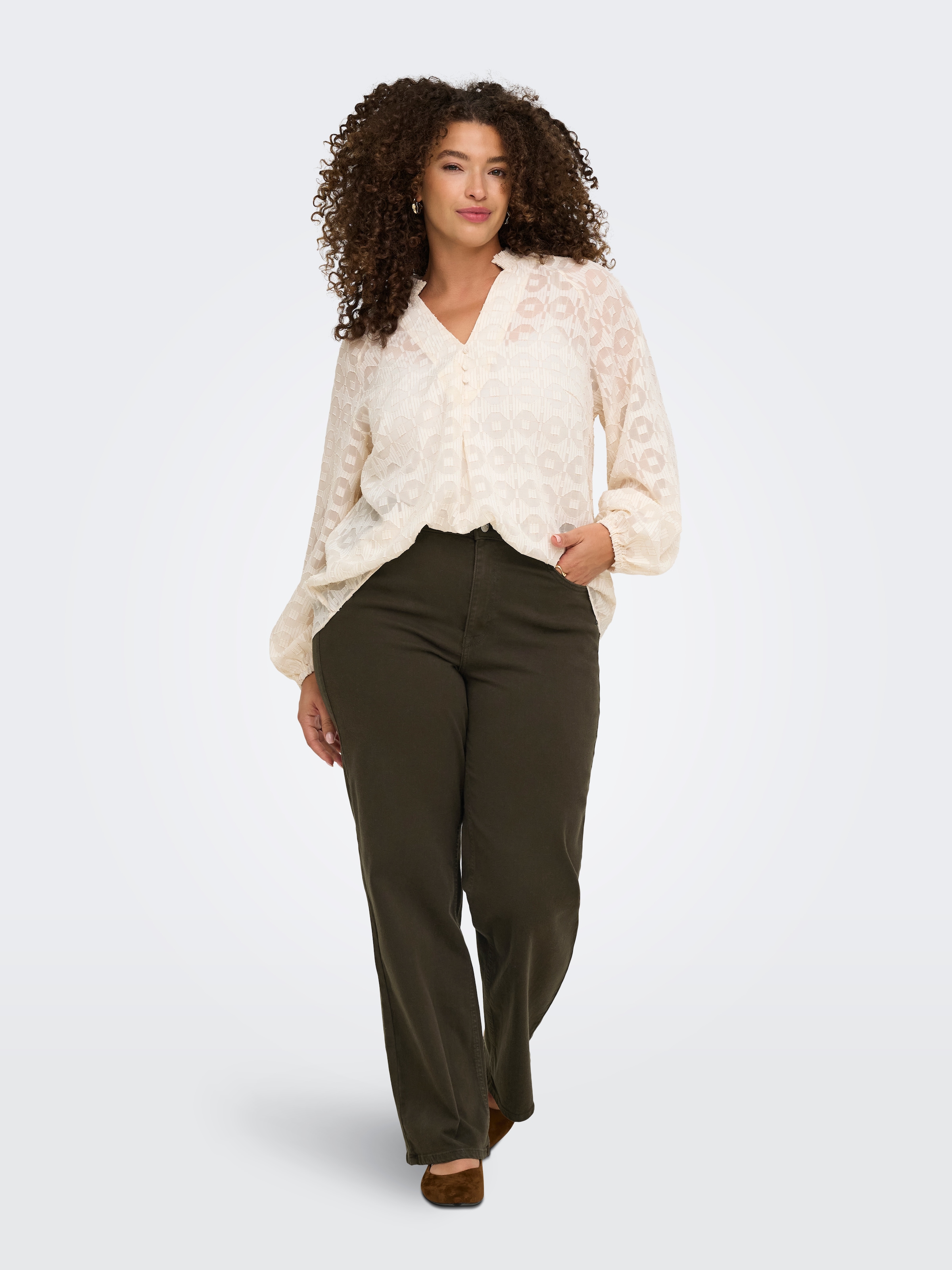 ONLY CARMAKOMA High-waist-Jeans »CARWILLY HW WIDE COL CRO11« Baumwollmischung, High Waist