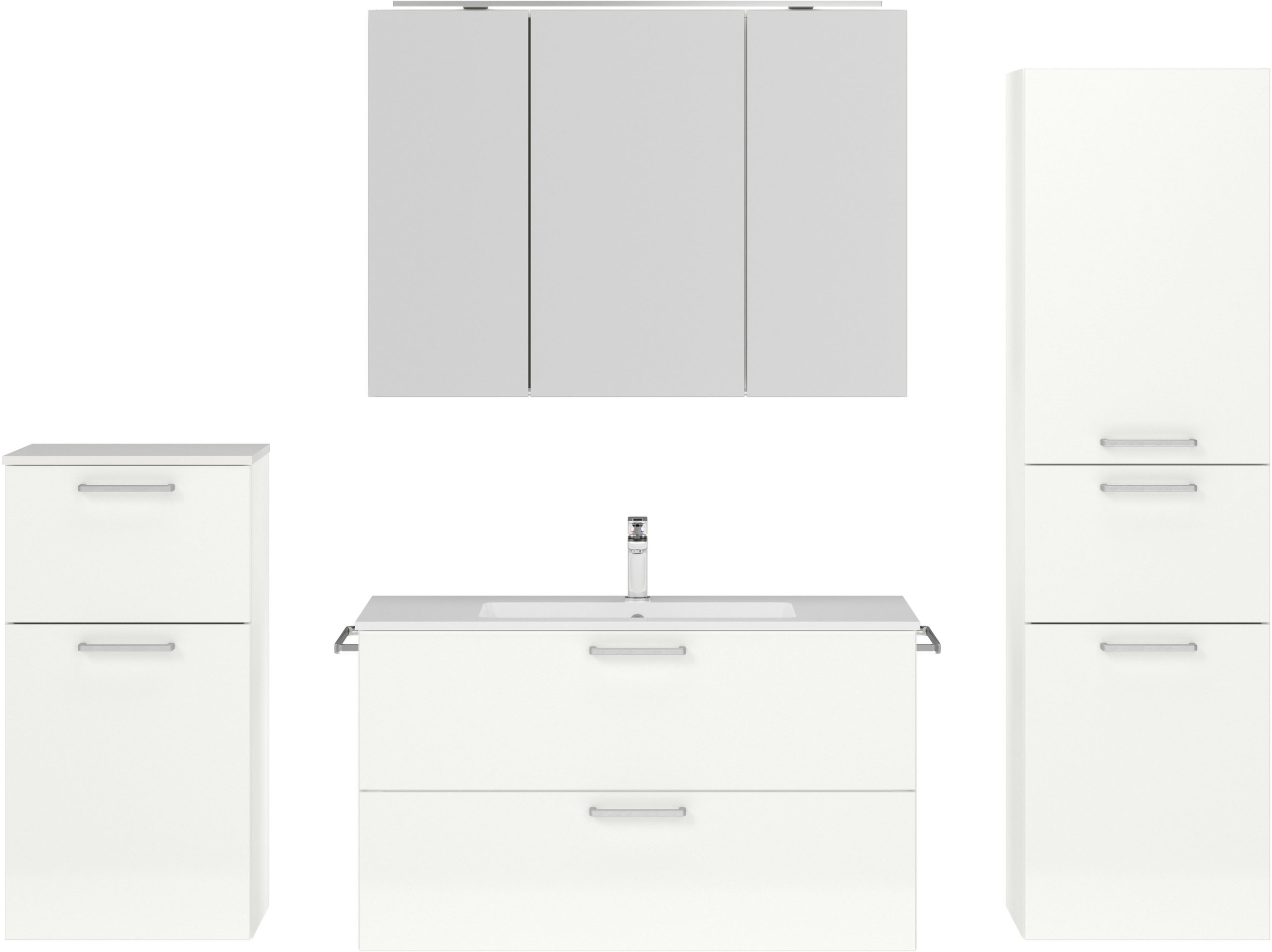nobilia® Badmöbel-Set »Tolvina« vormontiert, mit Soft-Close, 4 Stk. tlg. in günstig online kaufen