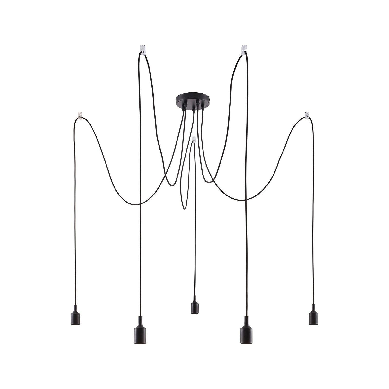 Paulmann Pendelleuchte »Neordic Ketil max.5x60W Schwarz 230V Silikon/Metall günstig online kaufen