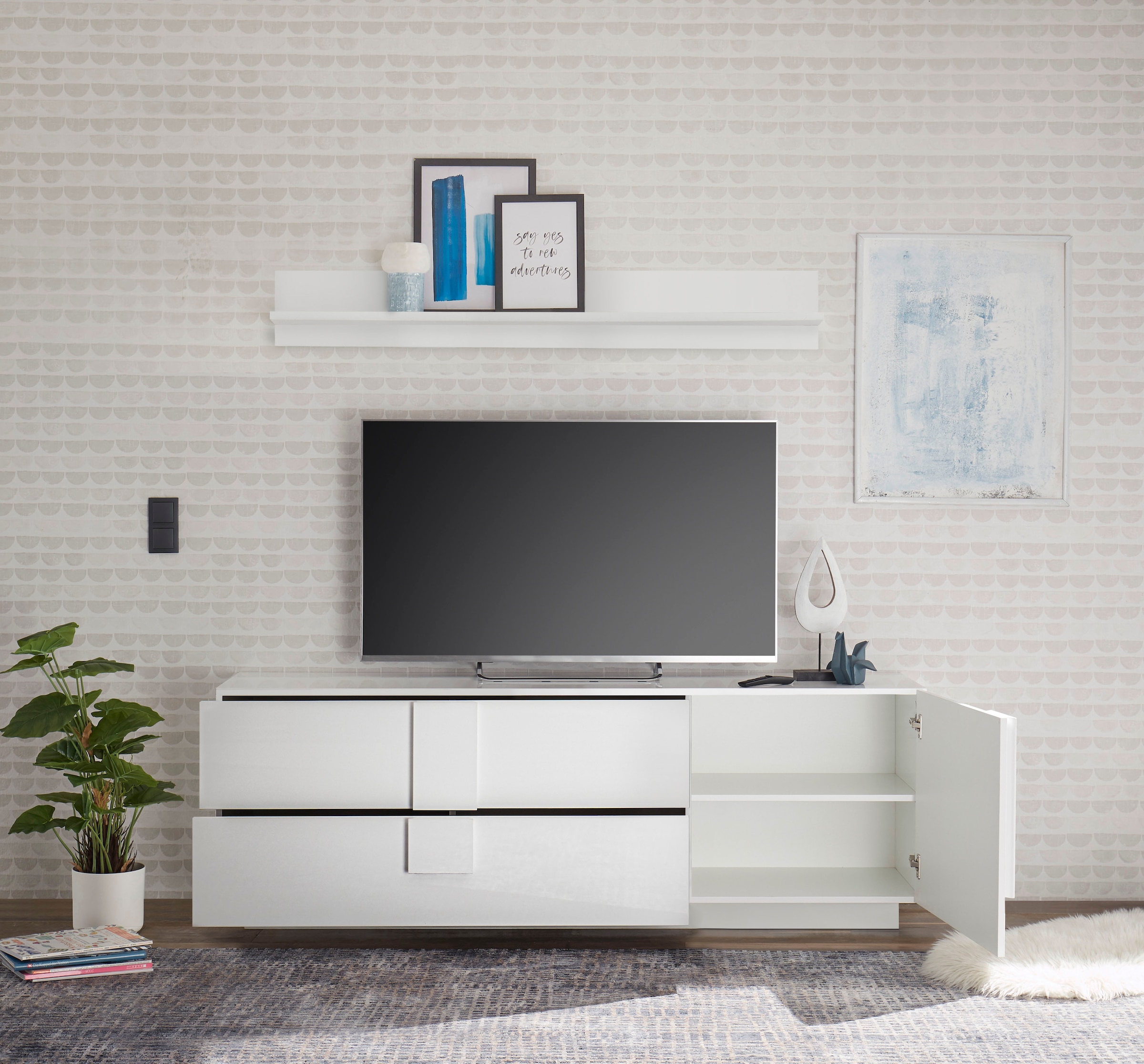 INOSIGN Lowboard »Jupiter, TV-Bank«, Breite 181 cm mit 2 Schubkästen