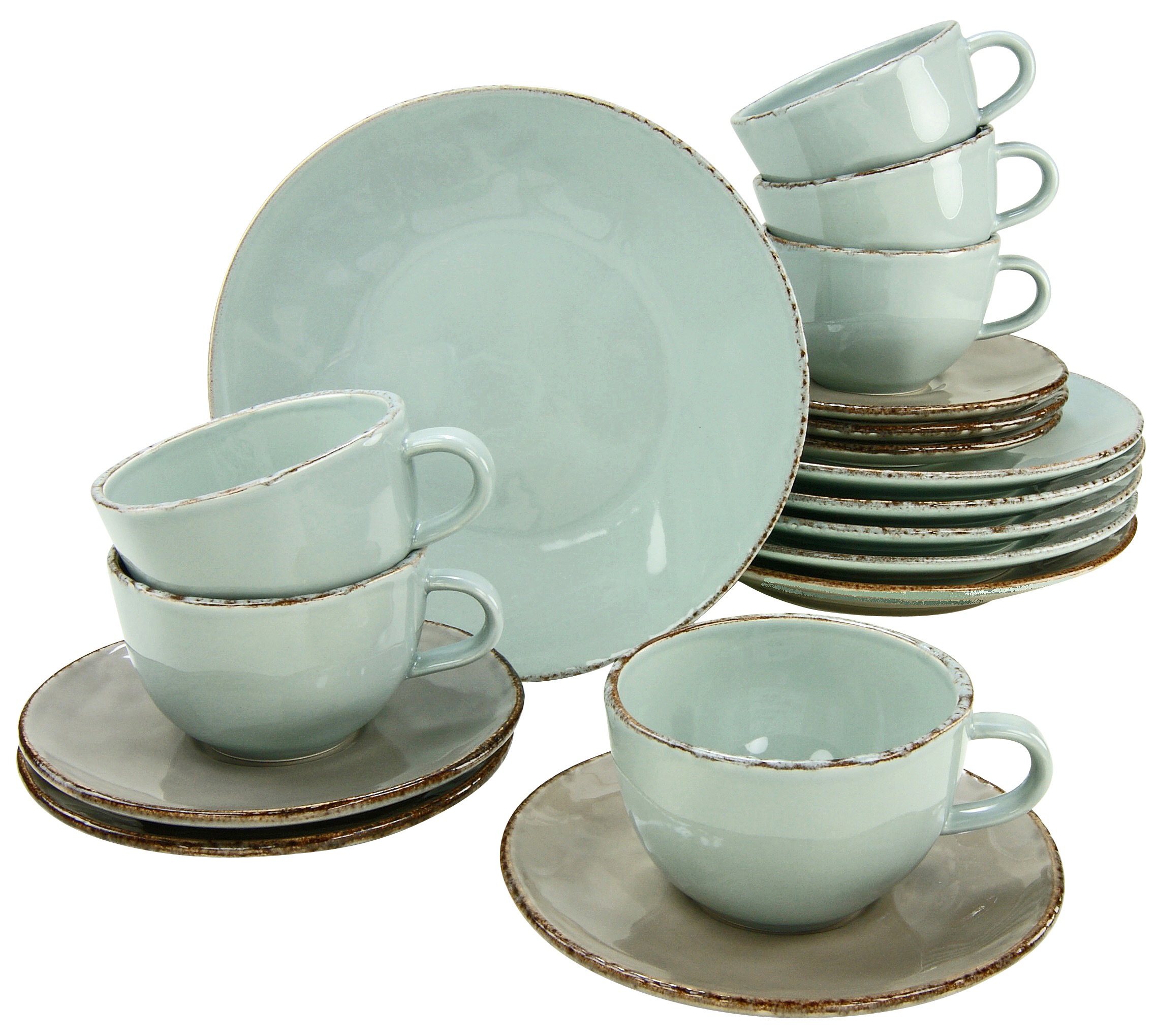 CreaTable Kaffeeservice »Geschirr-Set Rechnung 6 18 Antik-Look, Teile, für für Personen Kaffeegeschirr OSLO«, 18 kaufen Personen), tlg., (Set, auf Service, 6