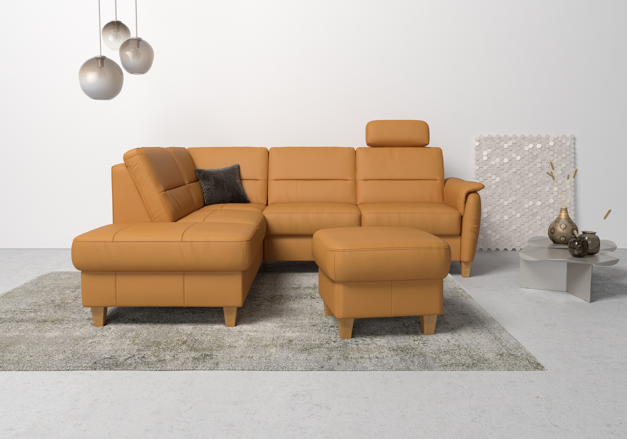 Home affaire Ecksofa »Palmera L-Form, B: 236 cm« optional Bettfunktion & Be günstig online kaufen