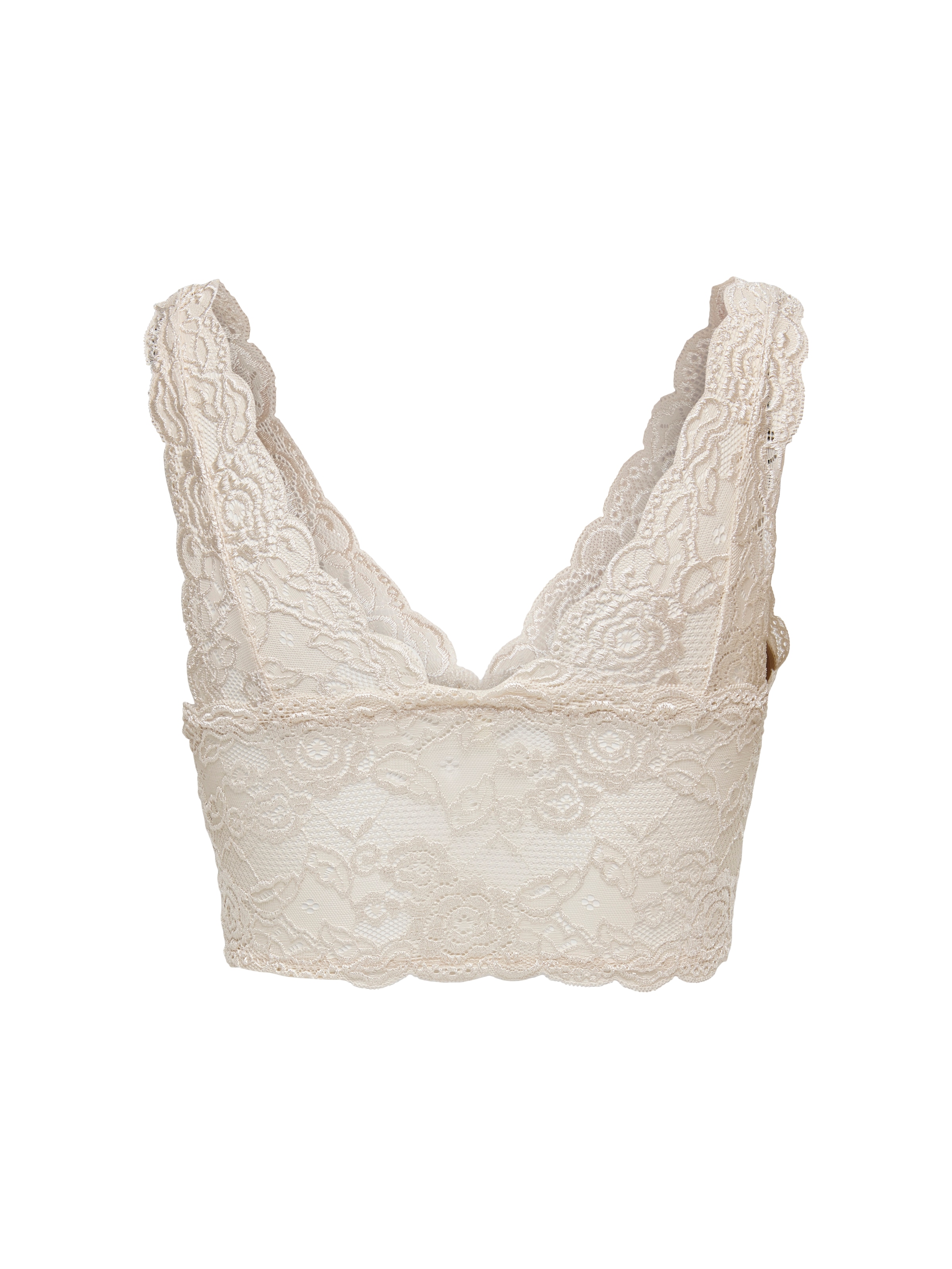 ONLY Spitzentop »ONLCHLOE – Spitzen-Bra mit gepolsterten Cups und Stretch«, regular fit, feminin, Spitze, Kunstfaser, V-Ausschnitt