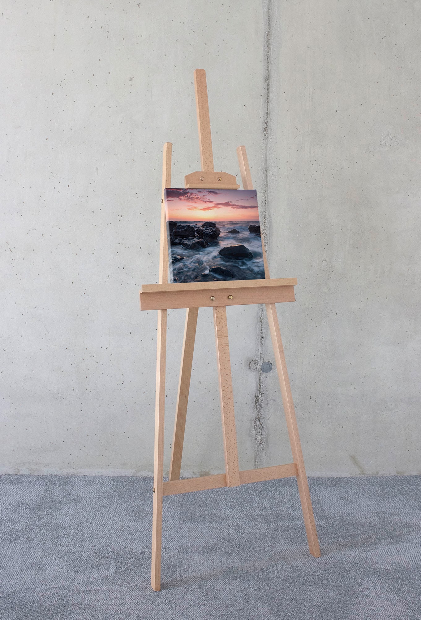 Komar Leinwandbild »Calm Current - Größe 30 x 30 cm«, Baum-Blätter-Natur-Berge-Blumen-Foto-Jahreszeiten-Landschaft-Meer-Strand-Palmen, (Packung, 1 St.), Keilrahmenbild mi Echtholzrahmen