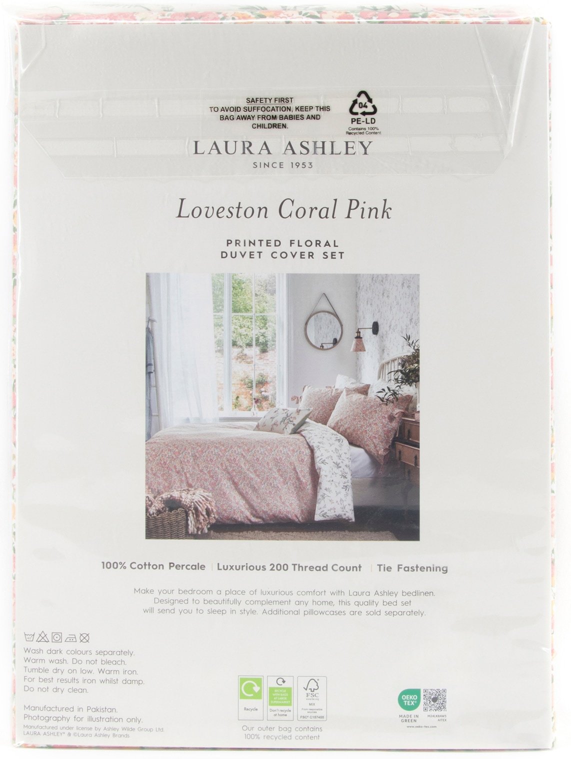 LAURA ASHLEY Wendebettwäsche »Loveston, aus Baumwoll Satin,« 3 tlg. tlg. mit floralem Muster, 3teilig, inkl 2 Kissenbezüge