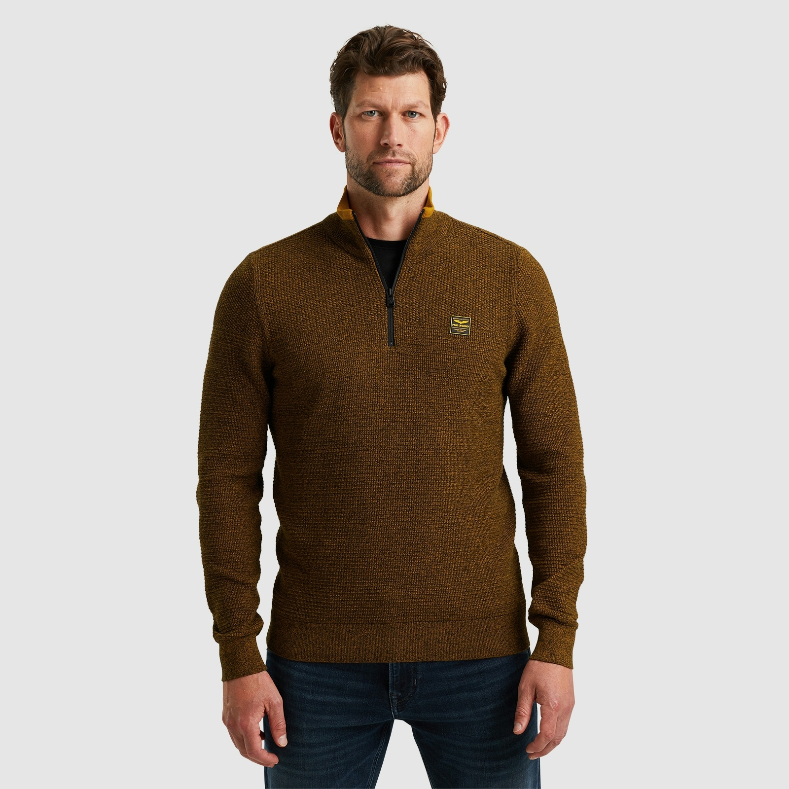 PME LEGEND Troyer »Half zip collar cotton mouline«, mit Logostickerei