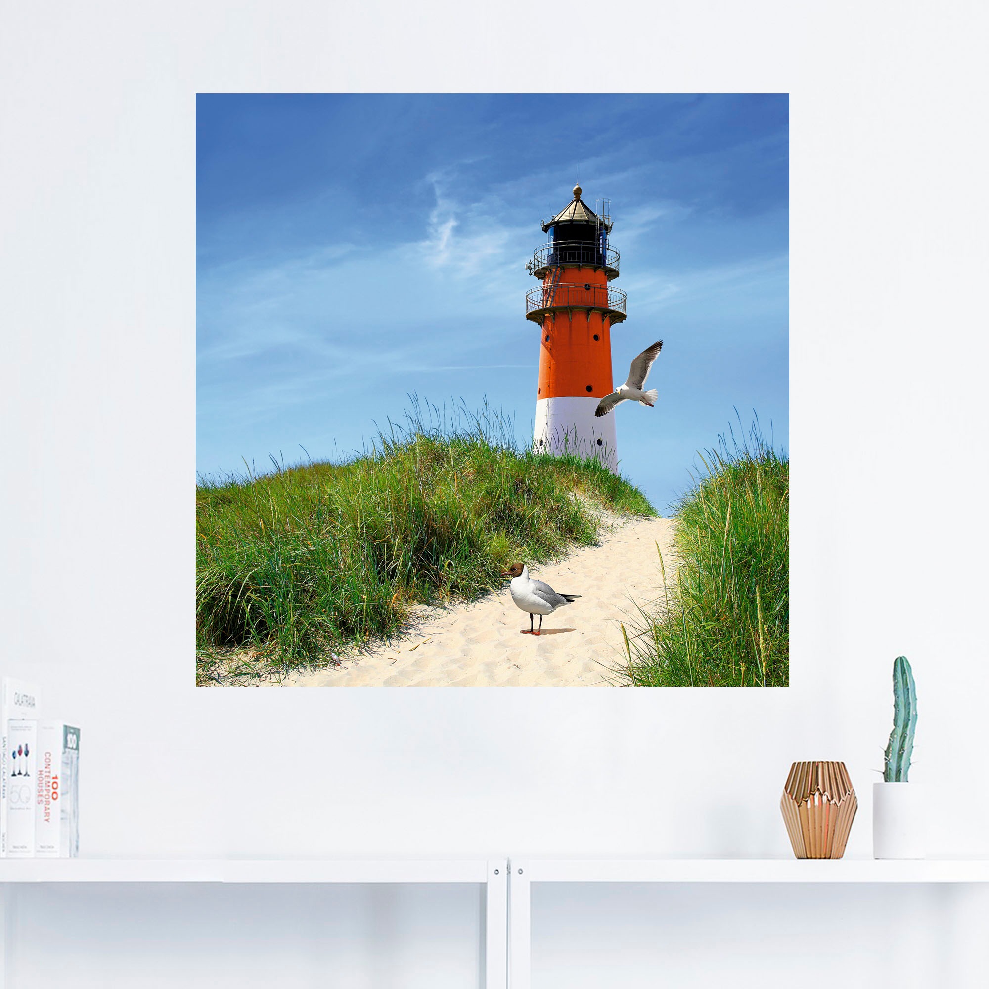 Artland Wandbild »Am Leuchtturm«, Gebäude, (1 St.), als Leinwandbild, Wandaufkleber in verschied. Größen