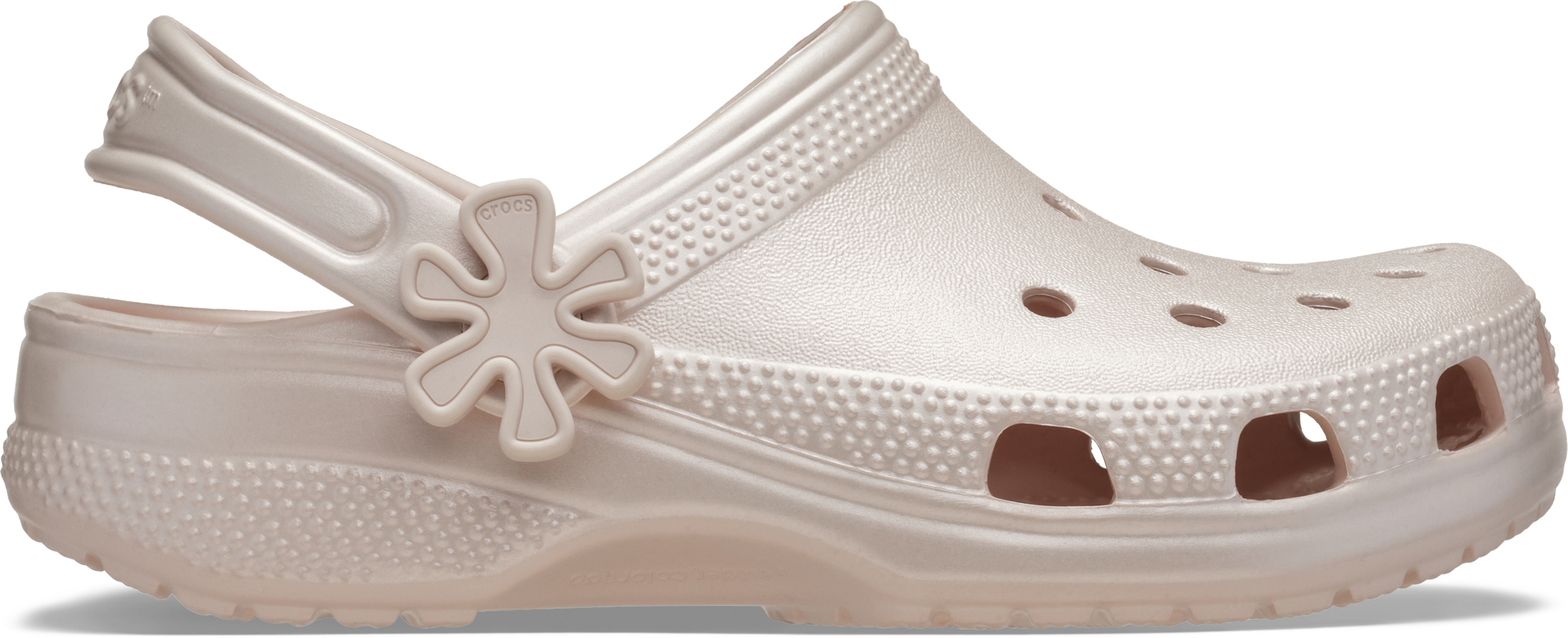 Crocs Clog »Classic Pearl Shine Clog K«  Sommerschuh, Schlappen, Sandale mit Blütenapplikation