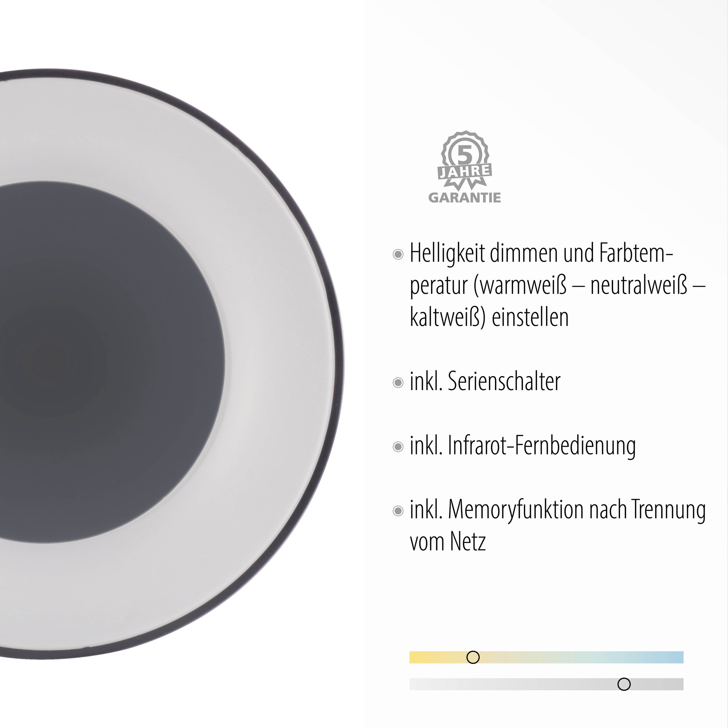 JUST LIGHT LED Deckenleuchte »ANIKA« LED-Board 1 Stk. warmweiß - kaltweiß CCT - über Fernbedienung, Serienschalter