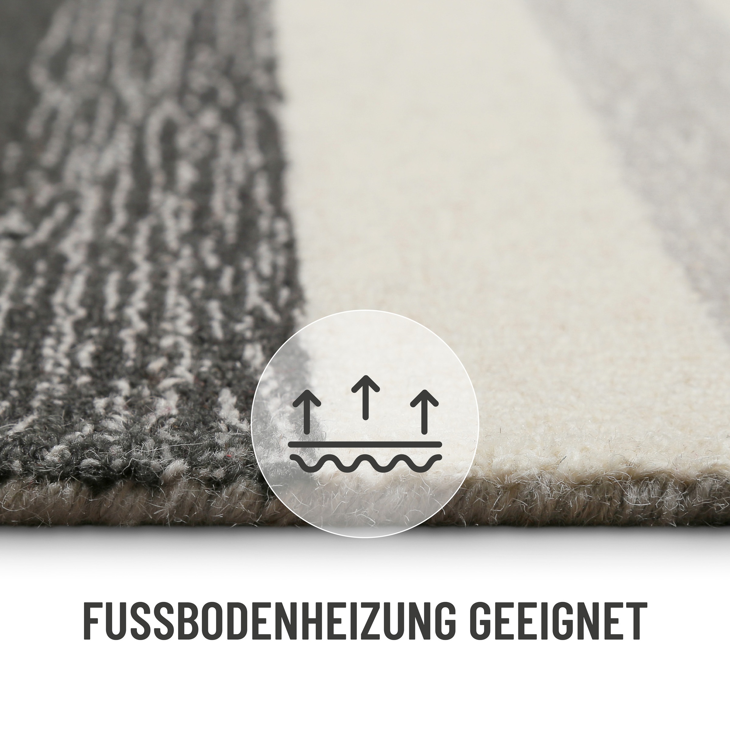 Wecon home Teppich »Sally«, rechteckig, 7 mm Höhe, handgefertigt, gestreift, pflegeleicht, Wolle, Wohnzimmer, Esszimmer