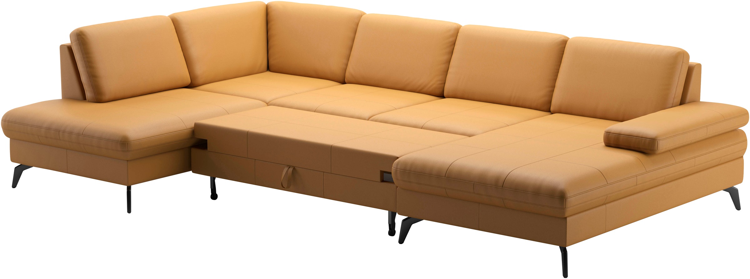 sit&more Wohnlandschaft »Morris U-Form, inkl. Sitztiefenverstellung«, wahlweise mit Armteilverstellung, Bettfunktion & Bettkasten
