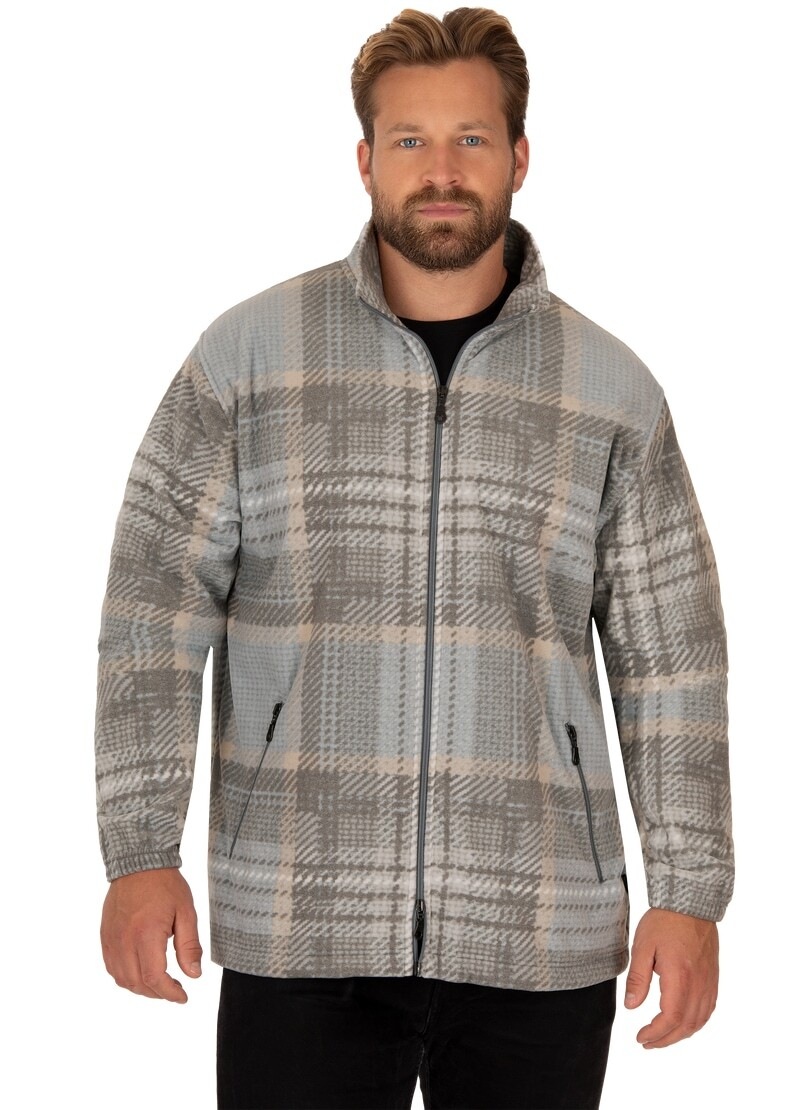 Trigema Fleecejacke »TRIGEMA Fleece-Jacke mit Karo-Muster«