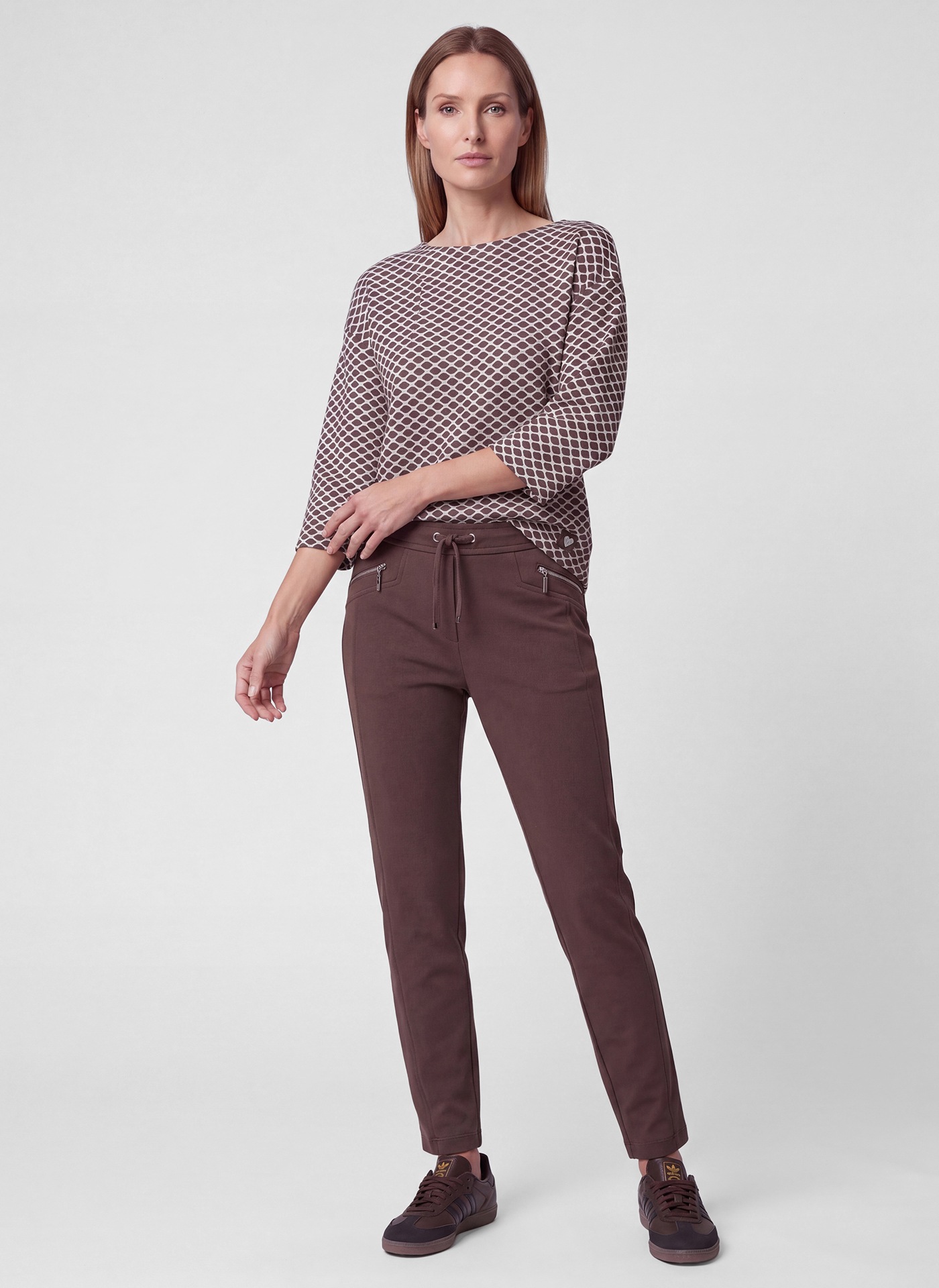 Rabe 3/4-Arm-Shirt mit Allover-Muster und Viskose/Stretch
