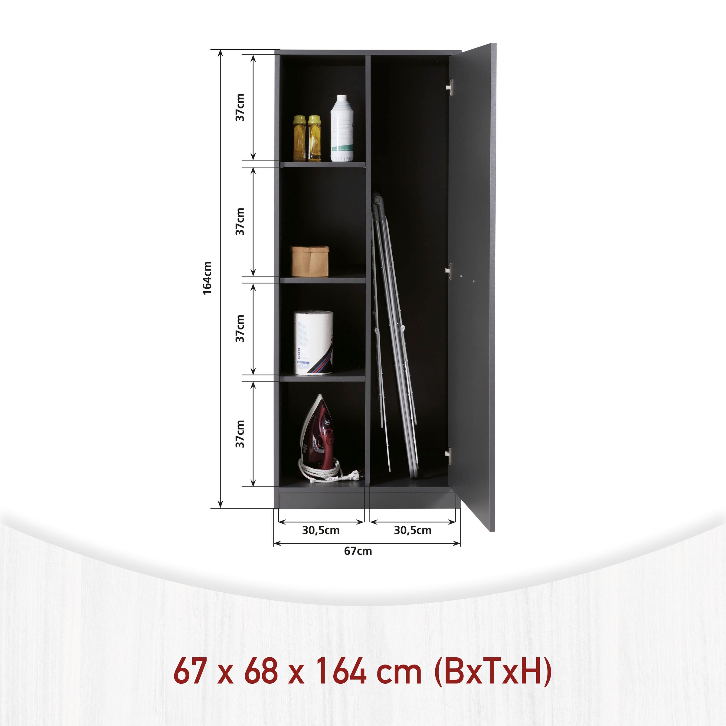 Inter Link Mehrzweckschrank-Set »Norela, Modulares Waschmaschinen-Set mit Hochschrank & Stauraum« 4 Stk. tlg.
