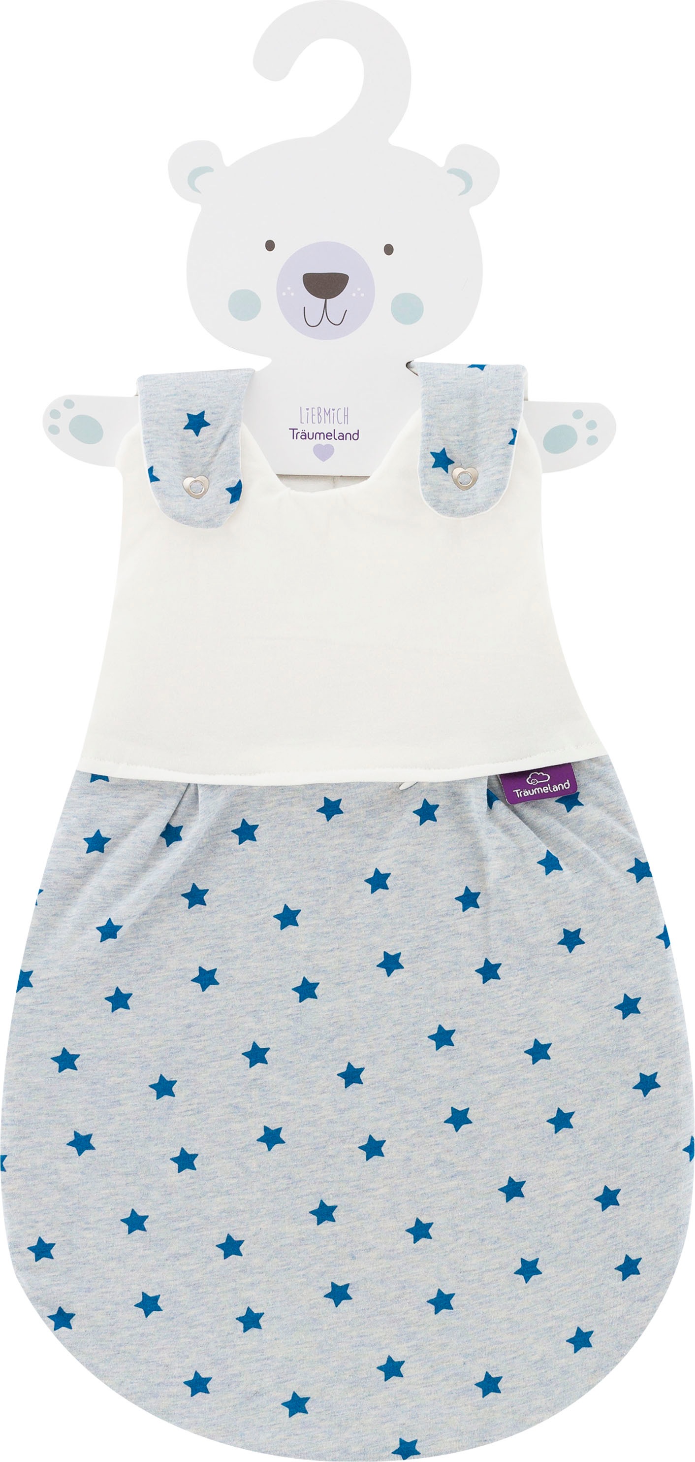 Träumeland Babyschlafsack »3tlg. Set LIEBMICH, Design Sternentraum blau«, (3 tlg.)