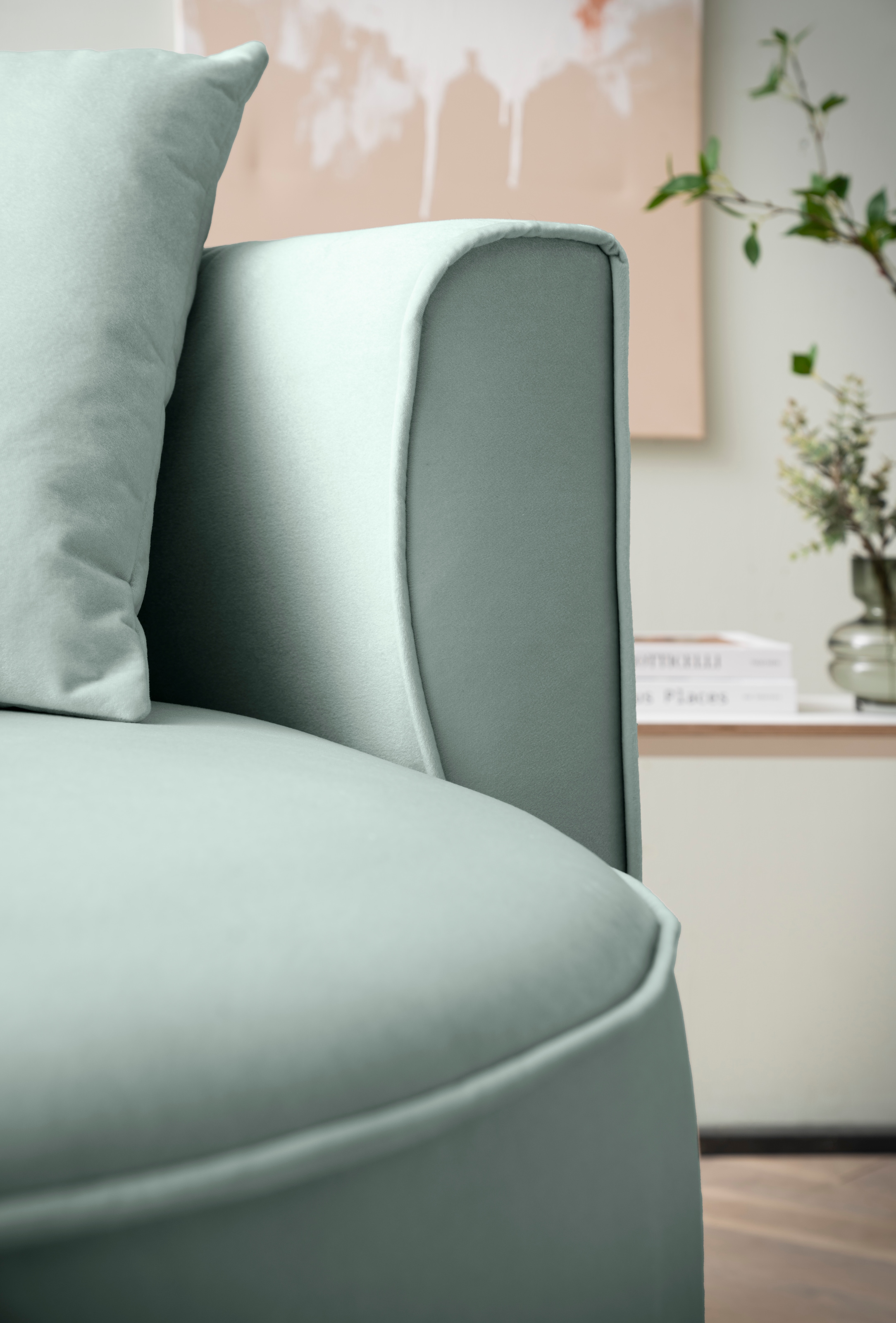 LeGer Home by Lena Gercke XXL-Sessel »ISALIE, Rundsessel mit Hocker, Lesesessel, Loveseat, Big-Sessel«, (Set), trendige Stoffe, mit 3 Zierkissen, große Sitzfläche