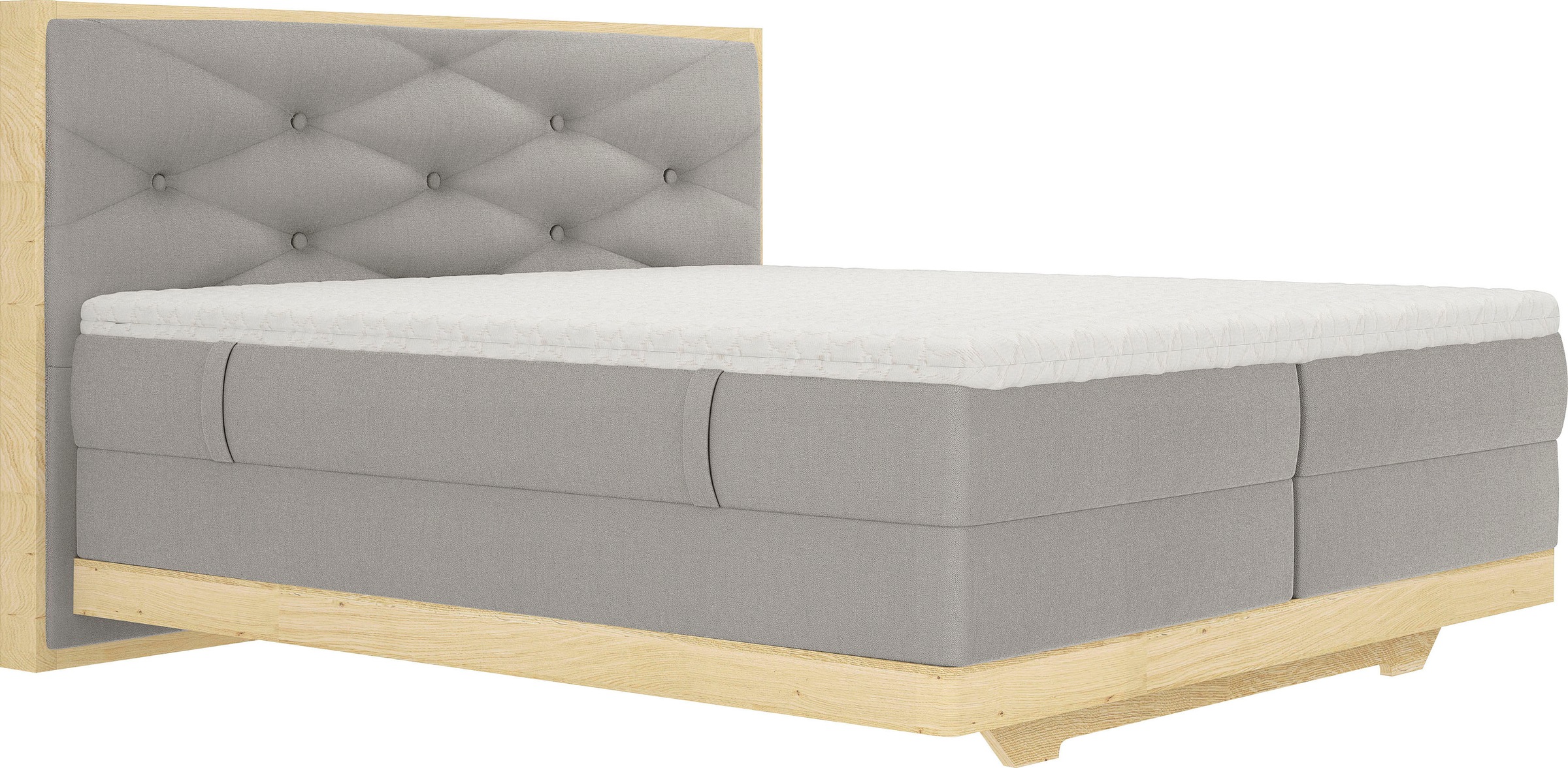 Bild von Home affaire Boxspringbett »Lorden«, aus massiver Eiche, mit Wendematratze und inkl. Topper