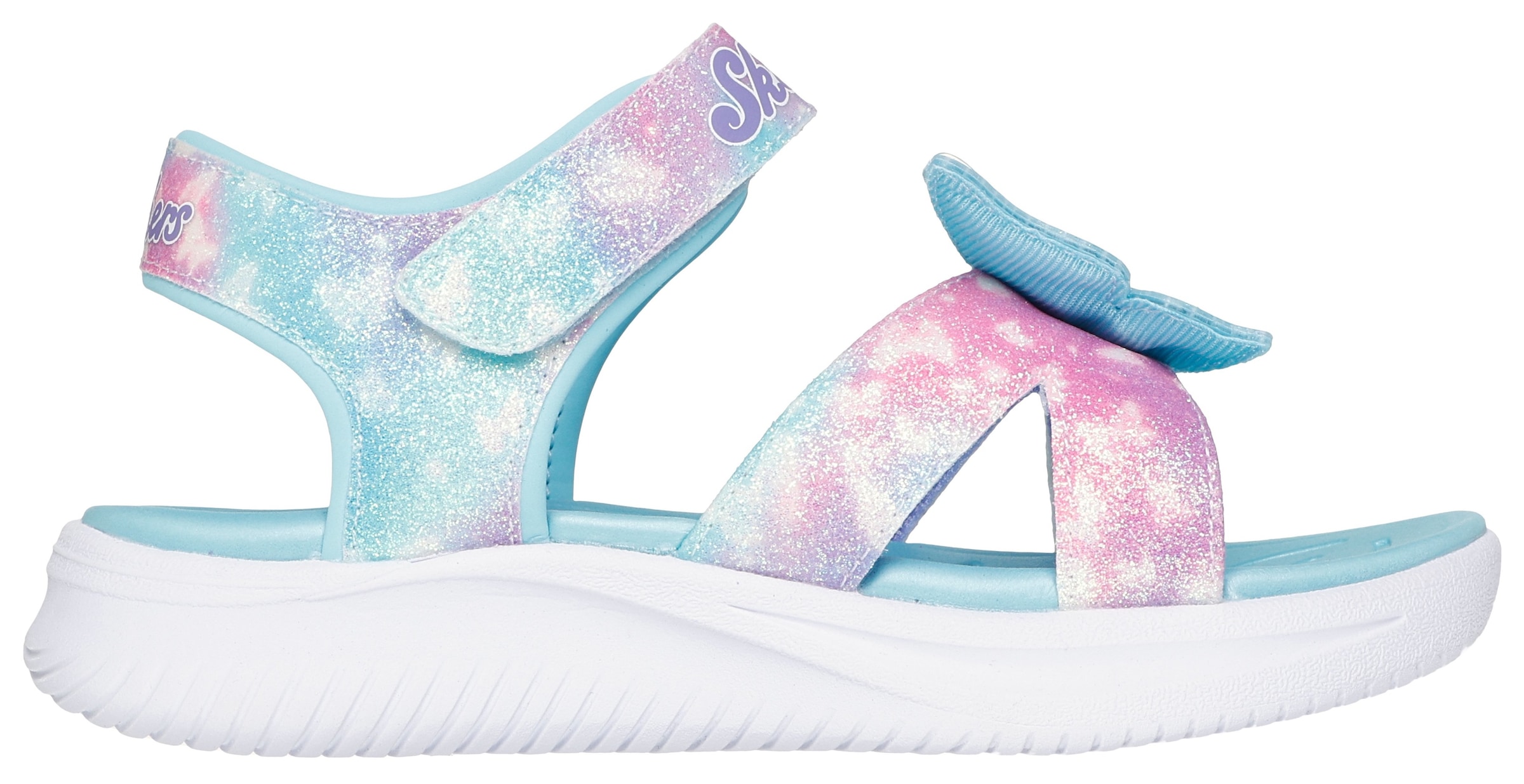 Skechers Sandale »JUMPSTERS SANDAL-BUTTERFLY BRITES«, Blink,-Klettschuh, Schmetterlingdesign, Größenschablone zum Download