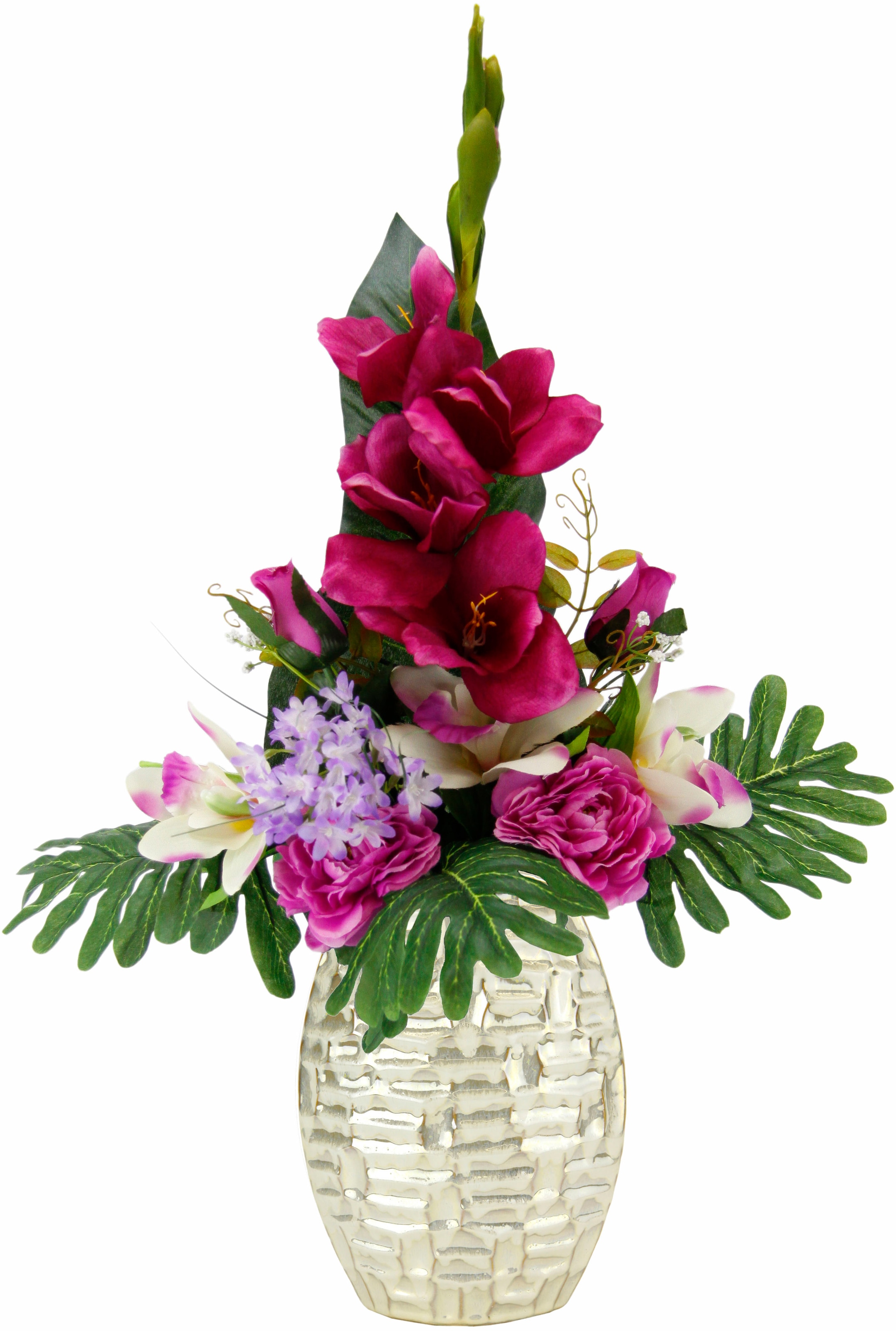I.GE.A. Kunstpflanze »Arrangement Gladiole / bestellen Rosen Vase« online in