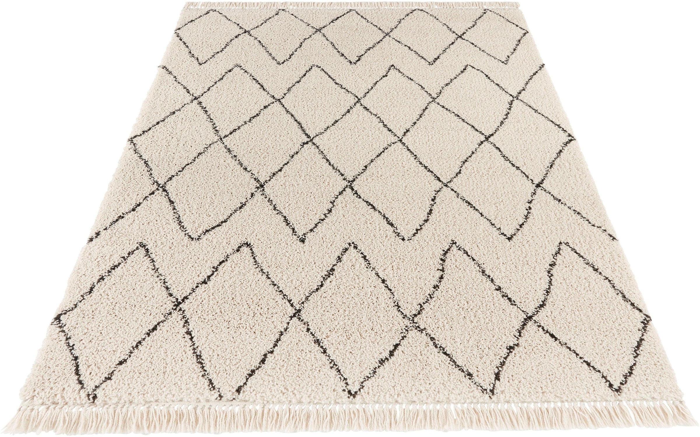 HANSE Home Hochflor-Teppich »Jade«, rechteckig, 35 mm Höhe, Shaggy, Fransen, Skandi, Weich, Modern, Wohnzimmer, Schlafzimmer, Flur