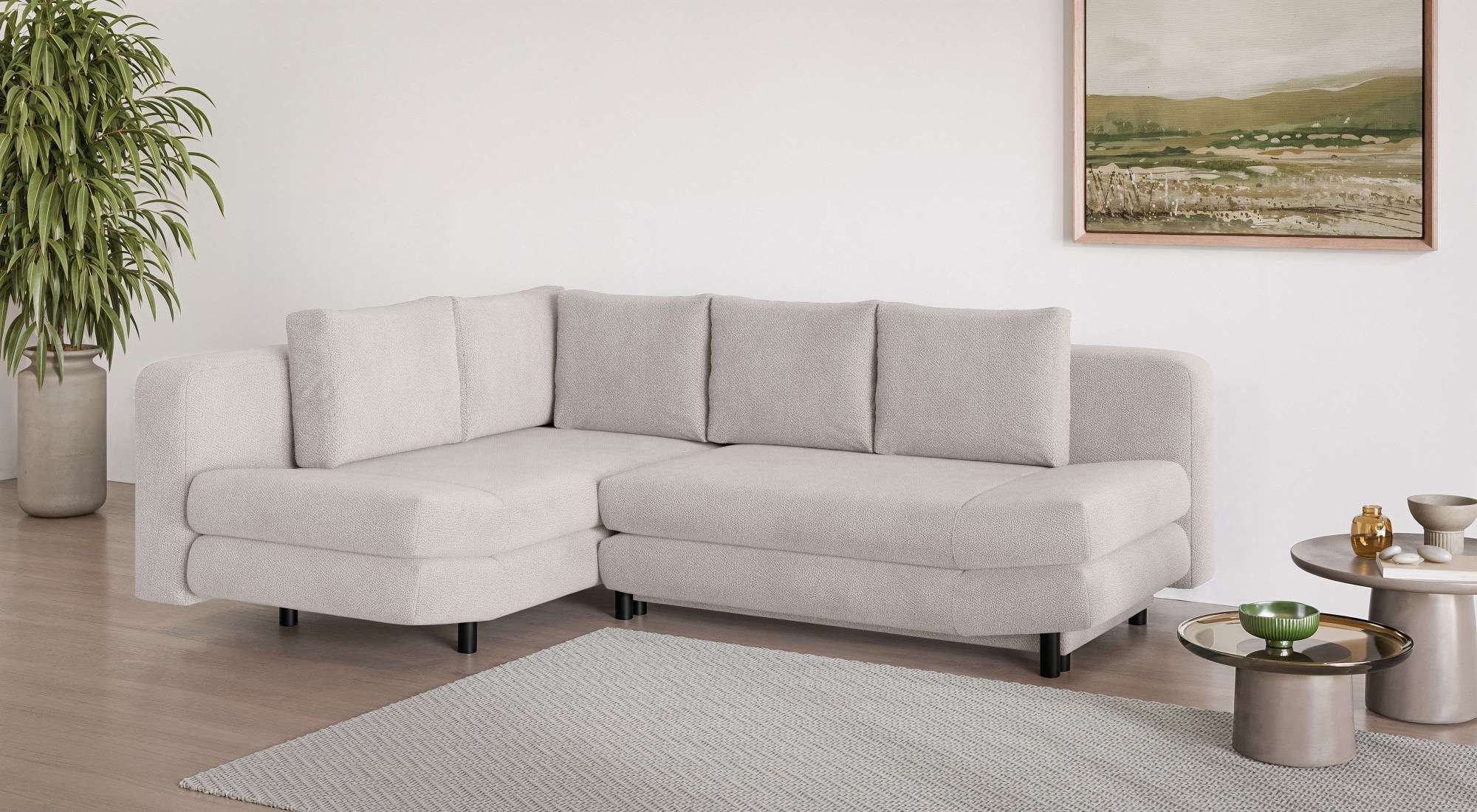 Home affaire Ecksofa »LENNARA Schlafsofa mit Bettkasten, Maße B/T/H: 234/17 günstig online kaufen