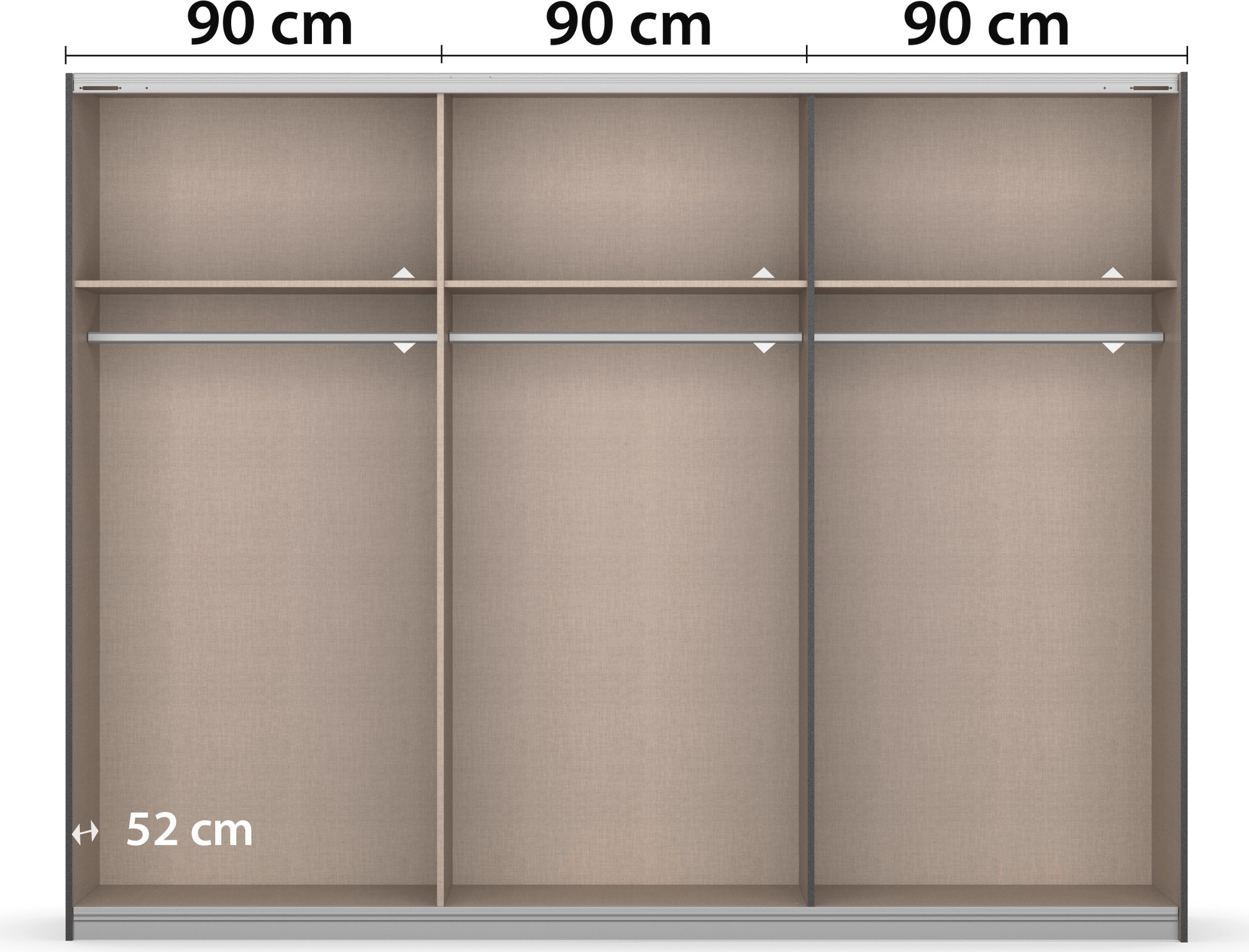 rauch Schwebetürenschrank »Kleiderschrank Schrank Garderobe MOSBACH«, moderne Lamellen-Auflage in 3D Akustikpaneel Optik MADE IN GERMANY