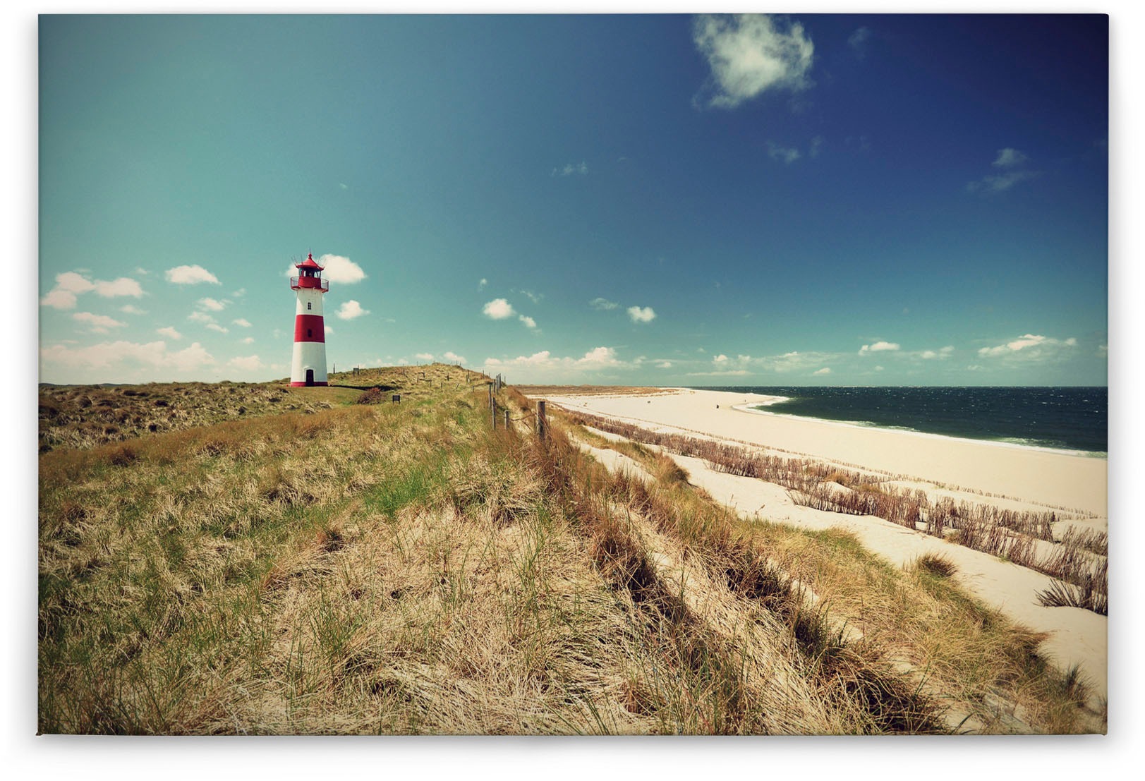 A.S. Création Leinwandbild »Lighthouse«, Kunst-Gemälde-Kinder, (1 St.), Strand Dünen Meer Keilrahmen Natur Leinwand-Bild Wohnzimmer modern