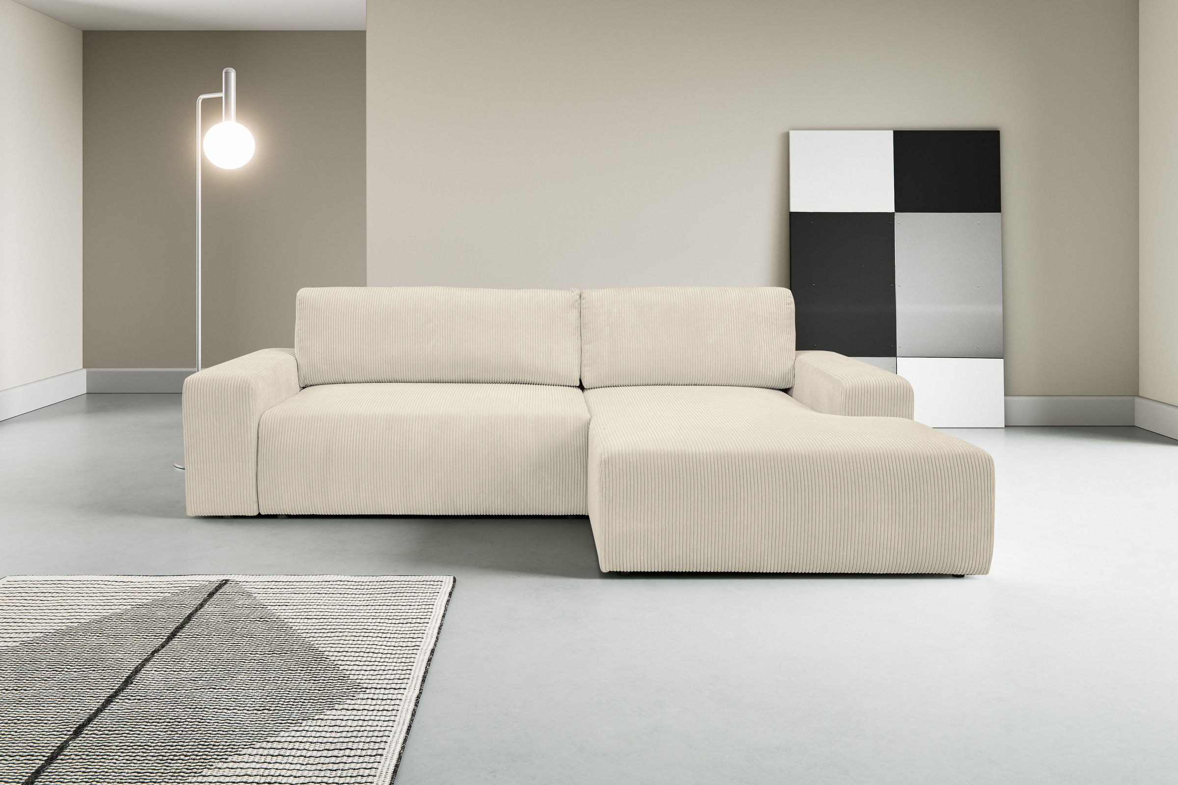 WERK2 Ecksofa »Rotterdam-L, kuschelweicher Cord oder Breitcord, L-Form, Bre günstig online kaufen