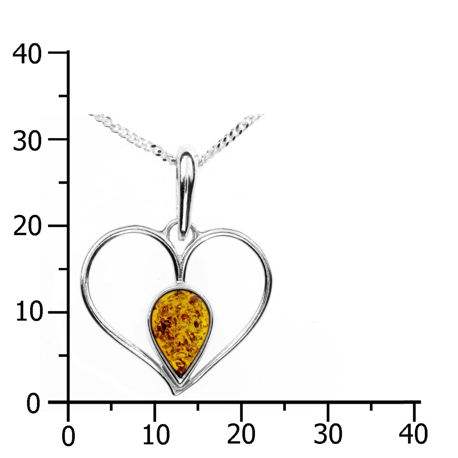 OSTSEE-SCHMUCK Kette mit Anhänger »Ostsee-Schmuck Kette mit Anhänger Herz Kette mit Anhänger Herz«, (2 tlg.)