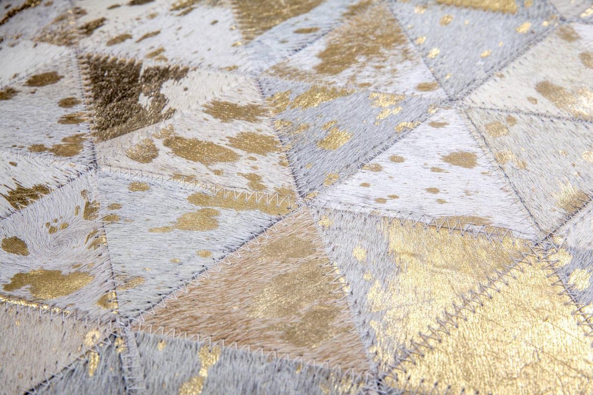 Kayoom Fellteppich »Rocket 410«, rechteckig, 8 mm Höhe, Patchwork-echtes Leder-Fell, Wohnzimmer