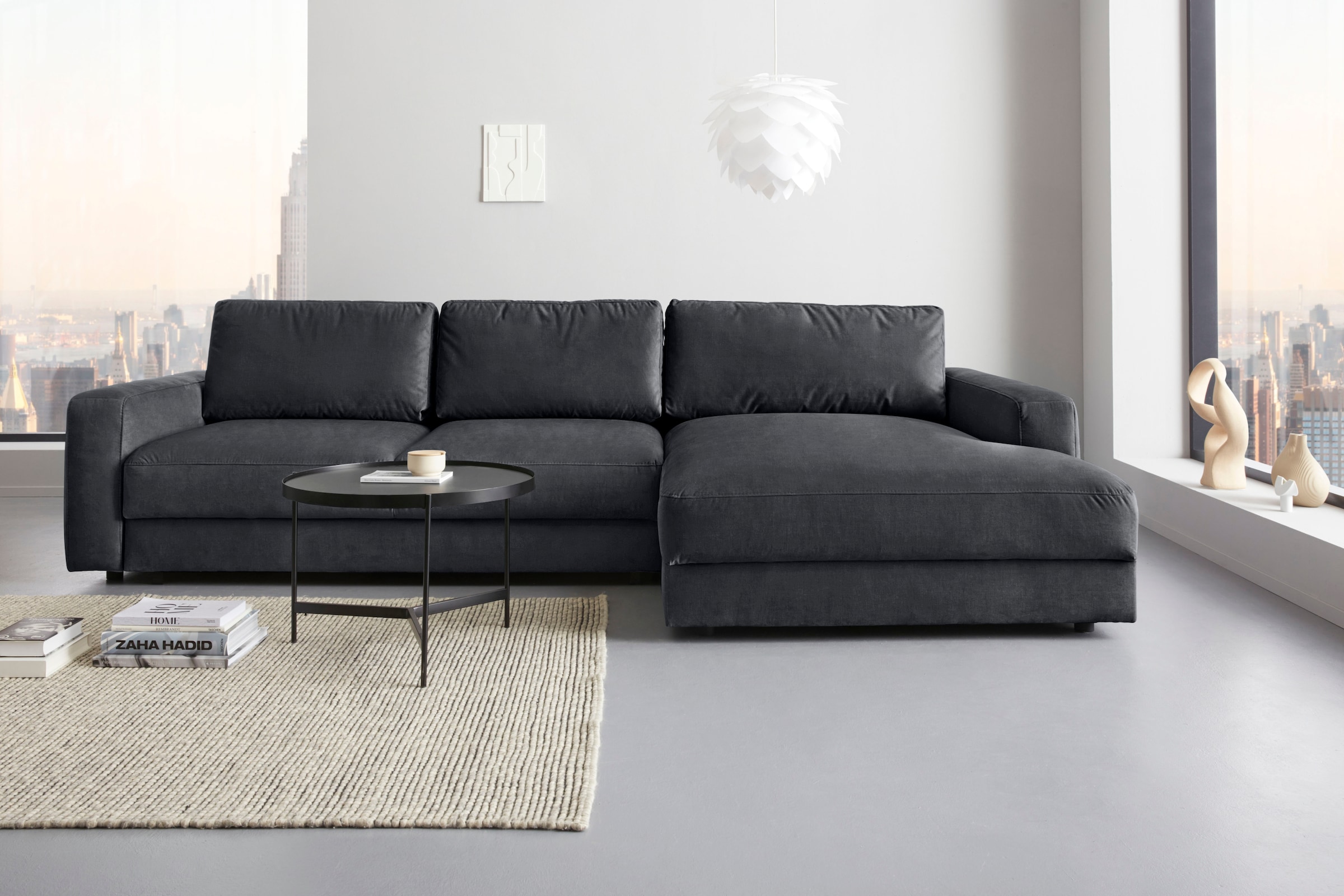 Places of Style Ecksofa "Bloomfield, L-Form", extra tiefe Sitzfläche, wahlw günstig online kaufen