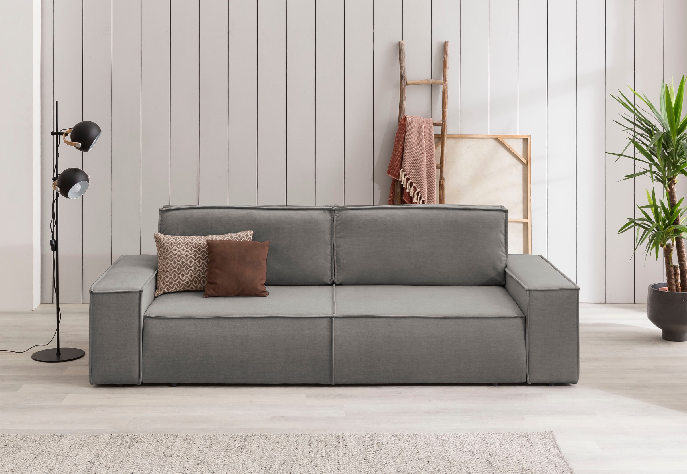 Home affaire 3-Sitzer »SHERWOOD Schlafsofa (257cm) Cord, Samtvelours, Vinta günstig online kaufen