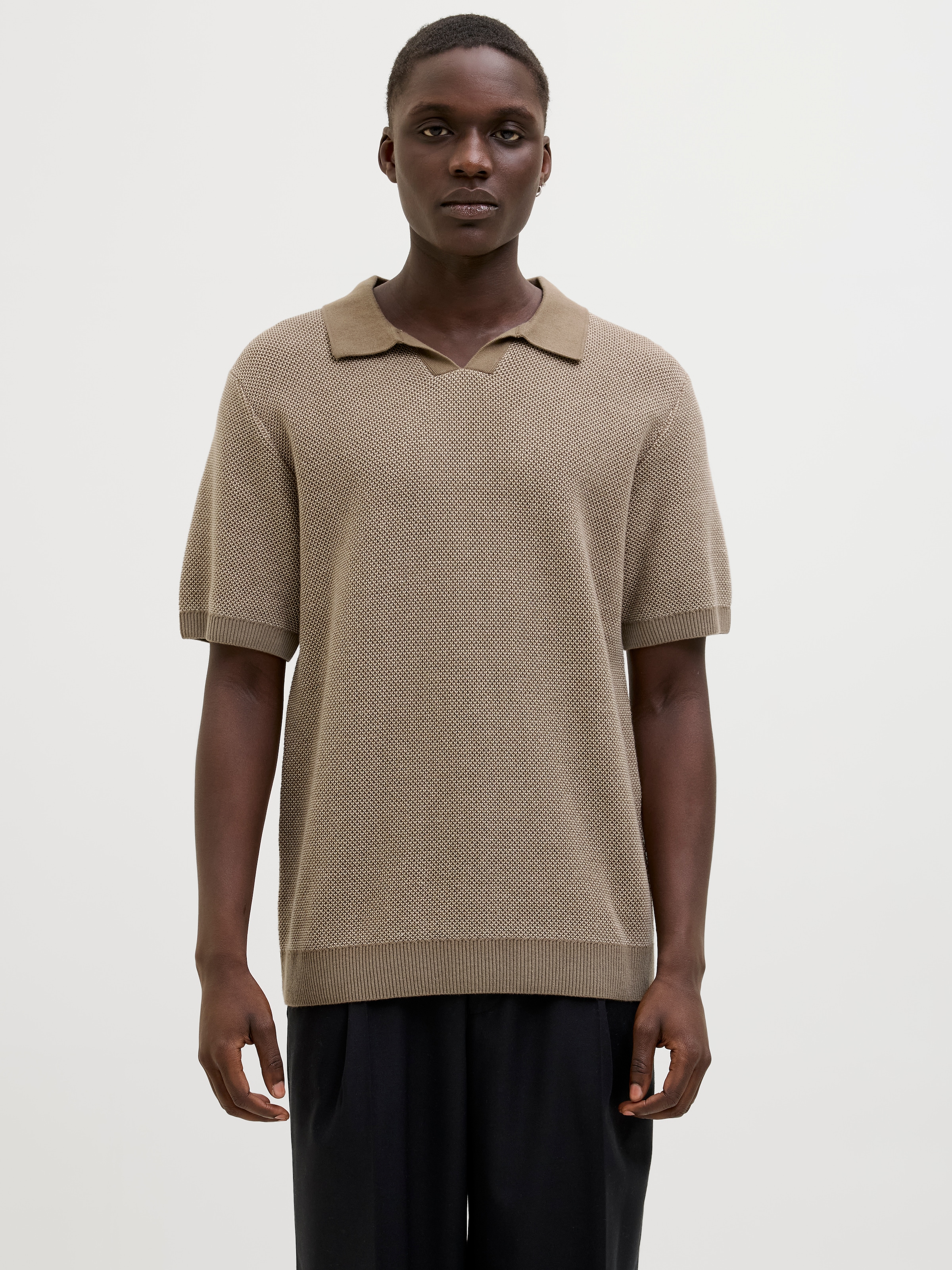Jack & Jones Rundhalspullover »JPRCCEASTON KNIT SPLIT NECK SS SN«