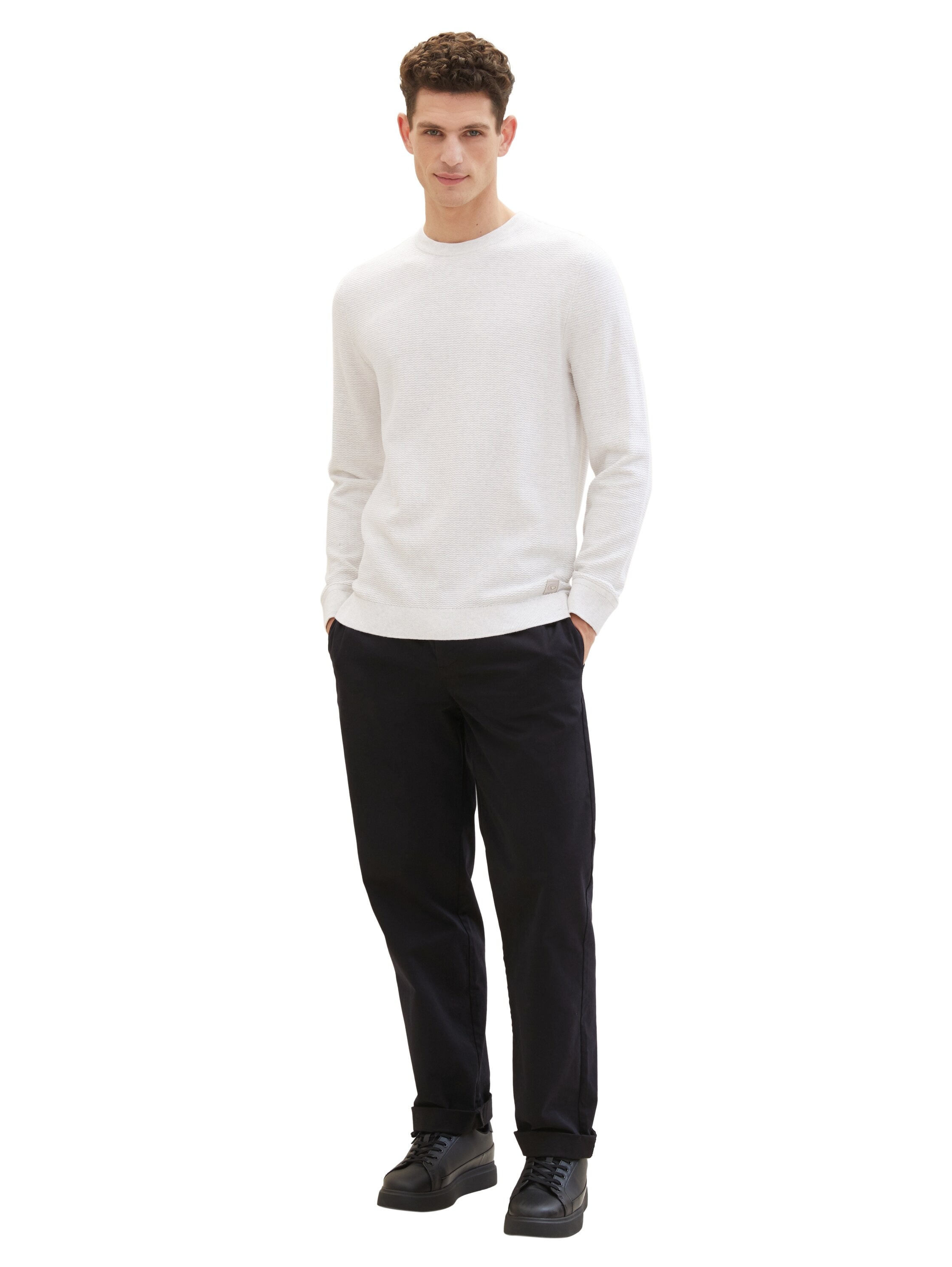 TOM TAILOR Strickpullover, mit Logo-Badge an der Seite