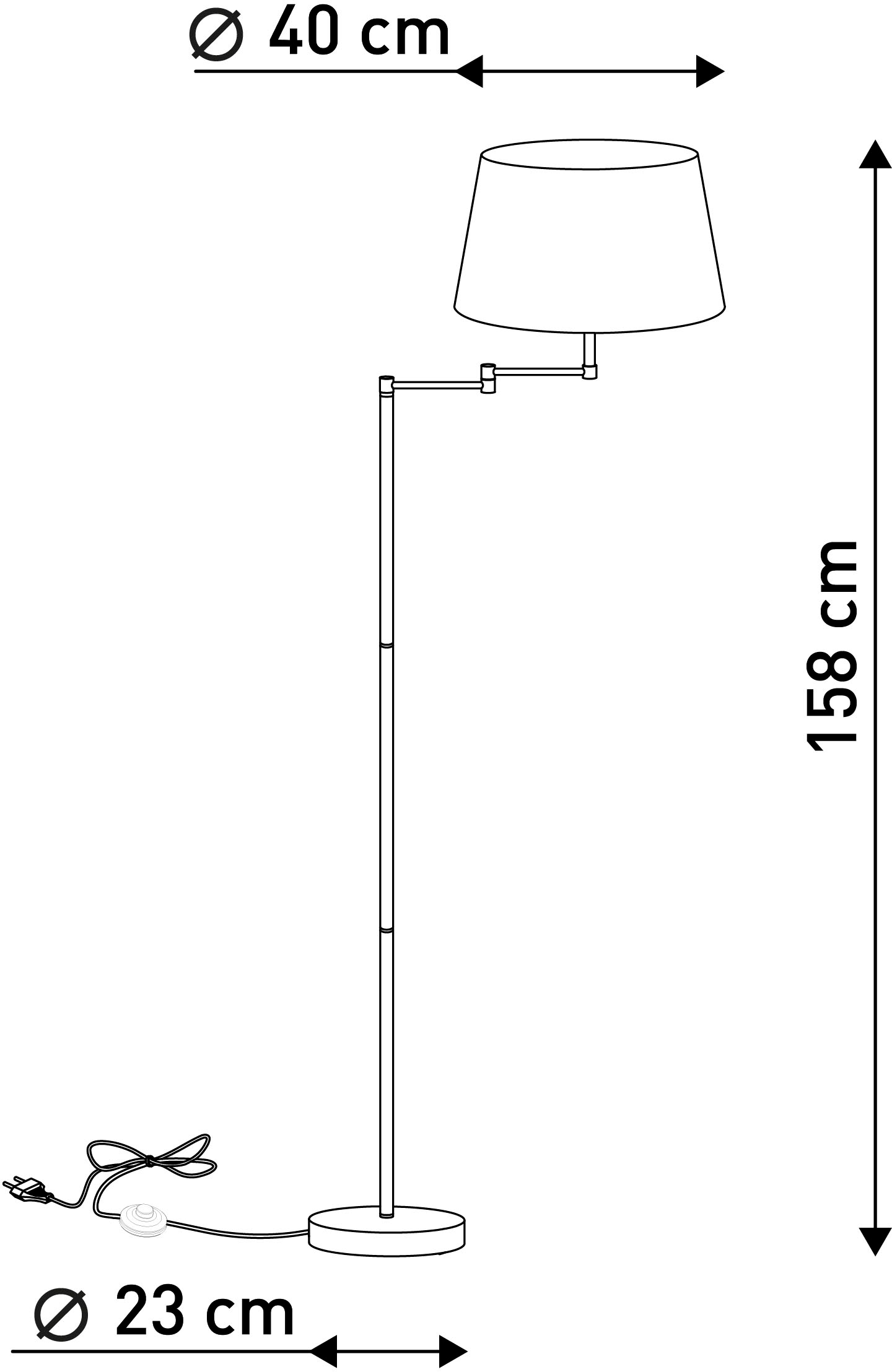 näve Stehlampe »Bologna« E27 1 Stk. schirm schwenkbar