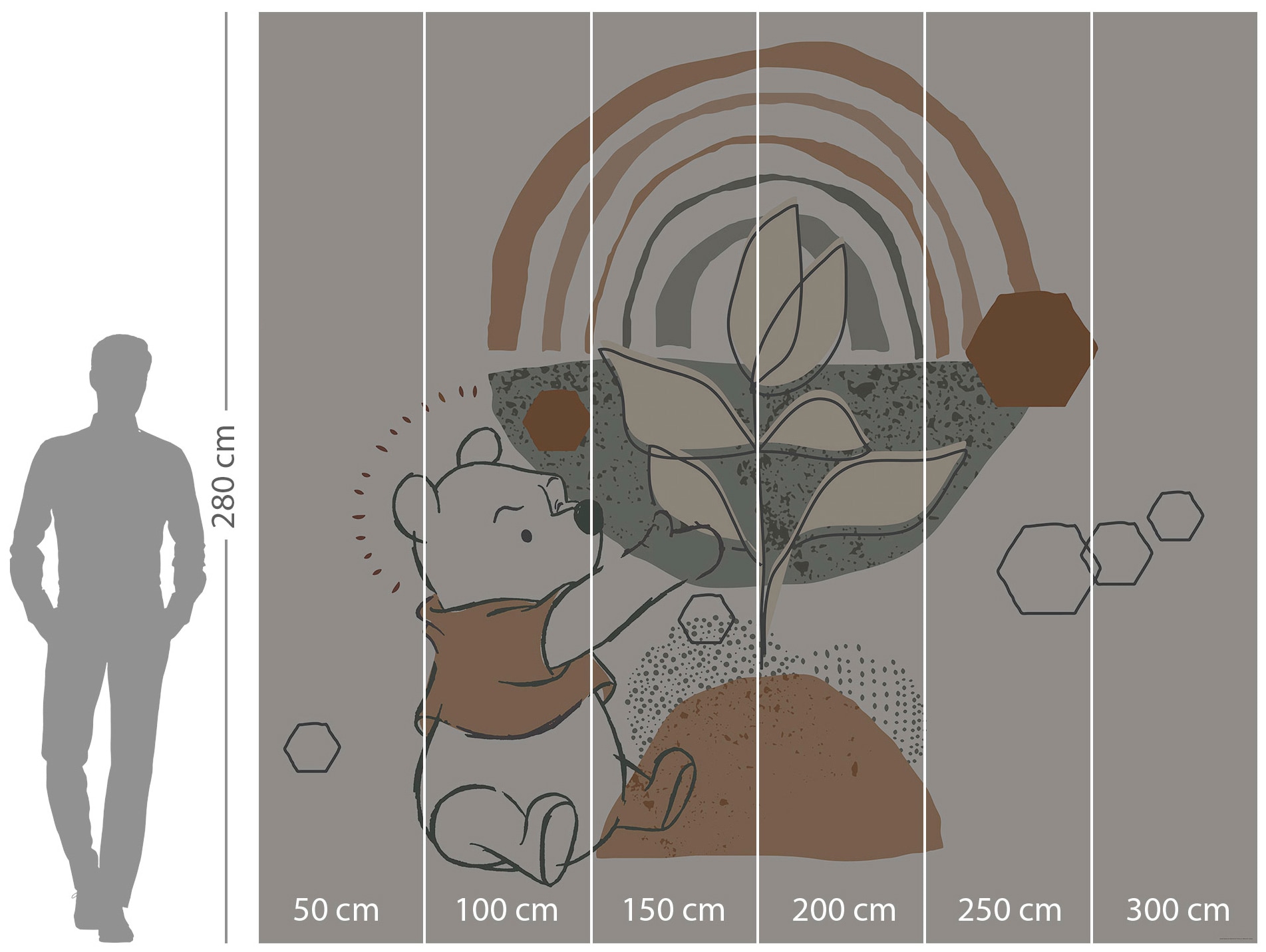 Komar Vliestapete »Digitaldruck Vlies - Winnie the Pooh Grow - Größe 300 x 280 cm«, bedruckt, Kinderzimmer