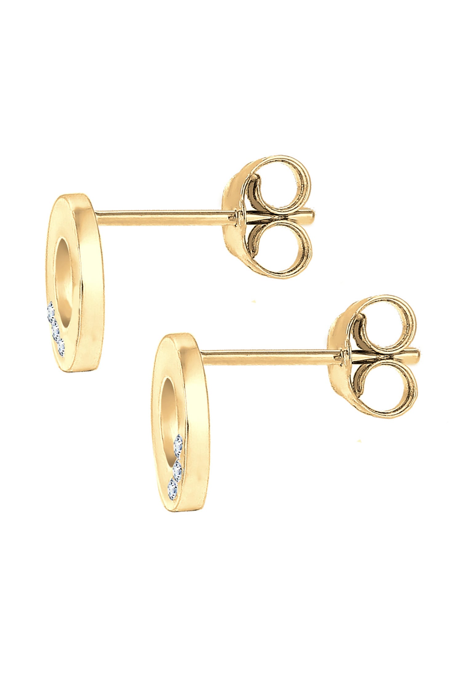 Elli DIAMONDS Paar Ohrstecker »Ohrstecker Kreis Diamant Brillantschliff (0.03 ct) 585 Gelbgold«