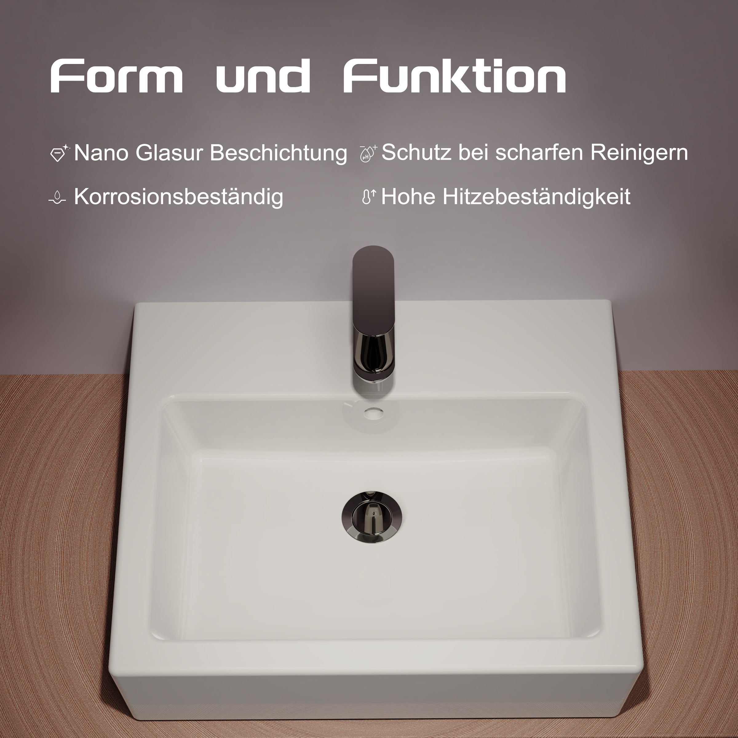 welltime Aufsatzwaschbecken »Pesante« NANO Glasur