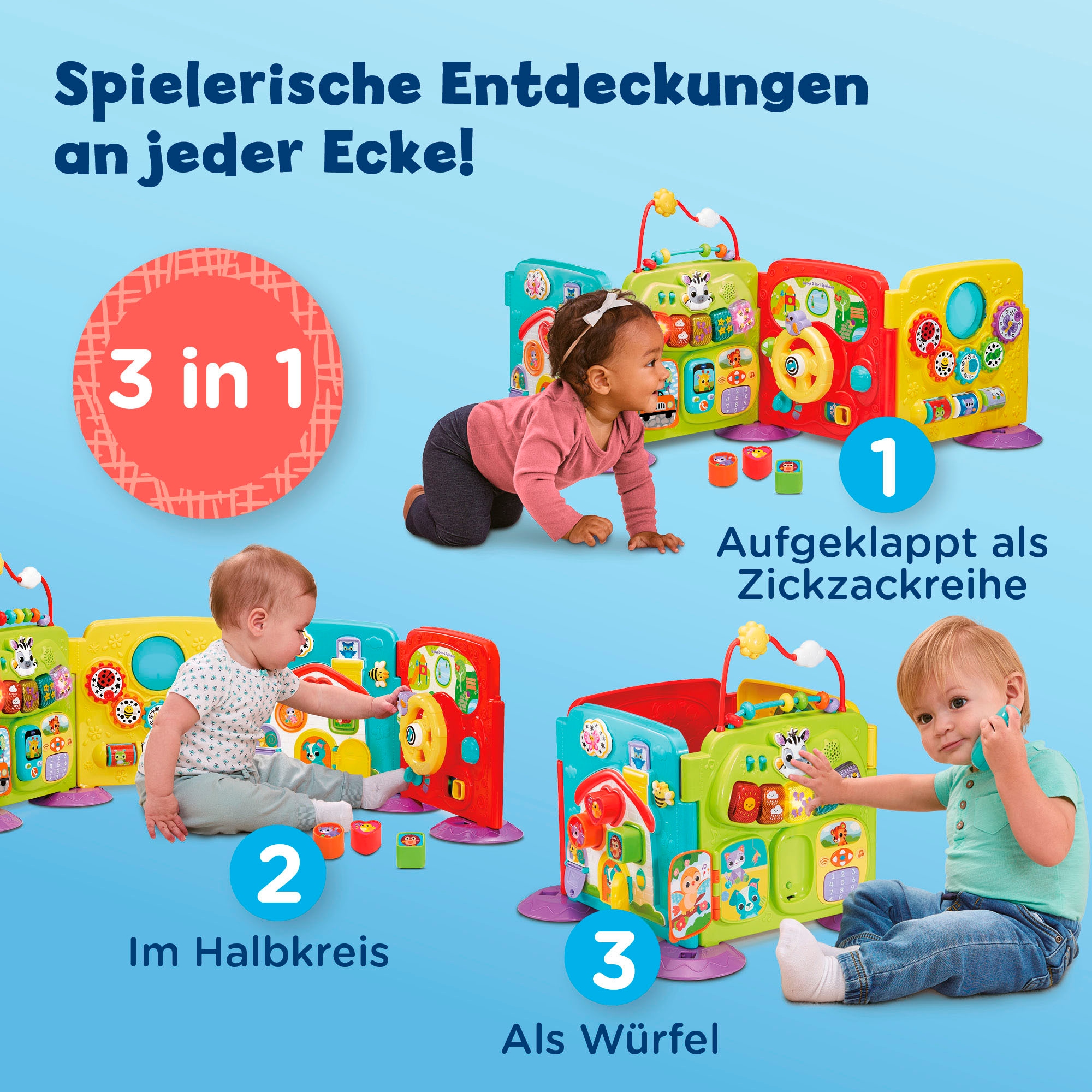 Vtech® Lernspielzeug »Babys 3-in-1 Spielwelt« mit Licht und Sound