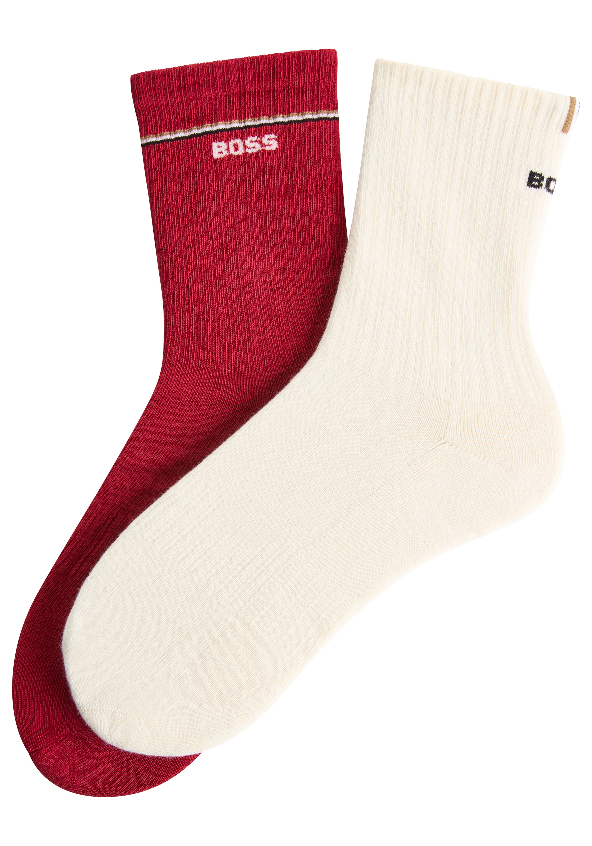 BOSS Socken »2P QS Iconic CC W«, (Packung, 2 Paar, 2er), mit BOSS-Logoschriftzug
