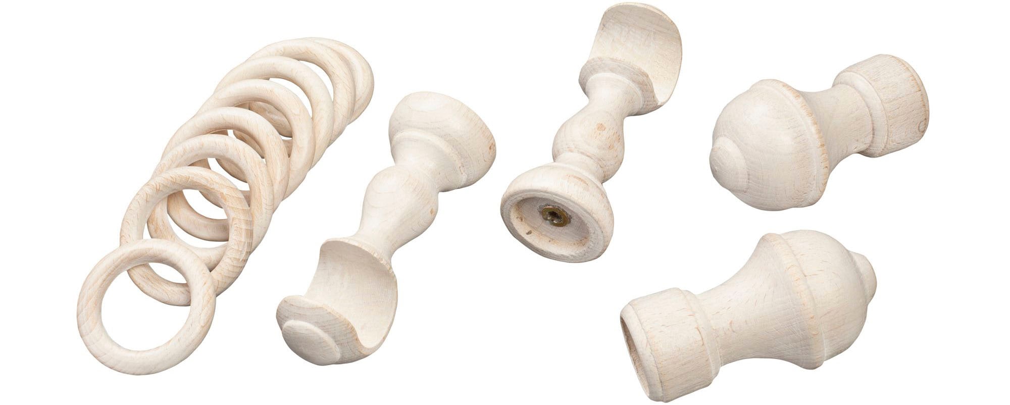 SN DECO GROUP Gardinenstange »Ares«, 1 läufig-läufig, Fixmaß, 28 mm, Holz, verschiedene Längen und Farben, Komplettset