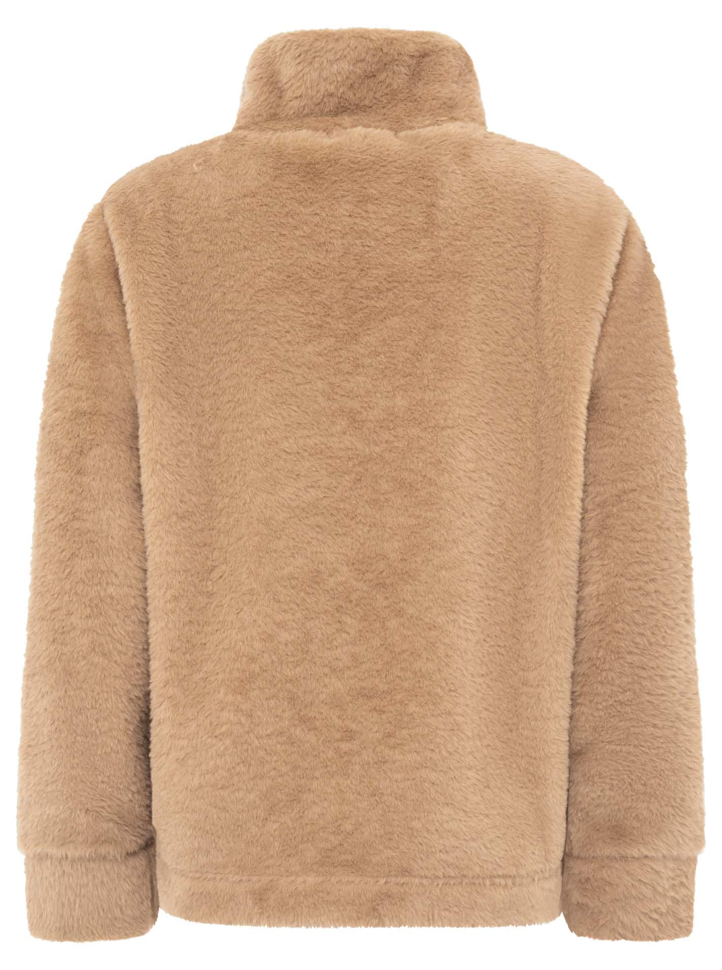 Zwillingsherz Troyer »"ZH"« Fake Fur Optik, Stehkragen mit pinkem Reißverschluss und Patch