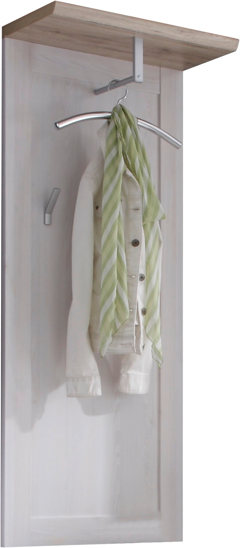HBZ Garderobenpaneel »Romance im Landhausstil,BxHxT 59x143x30 cm«, (1 St.), Landhausstil, Paneel mit 3 Kleiderhaken, 1 Kleiderstange