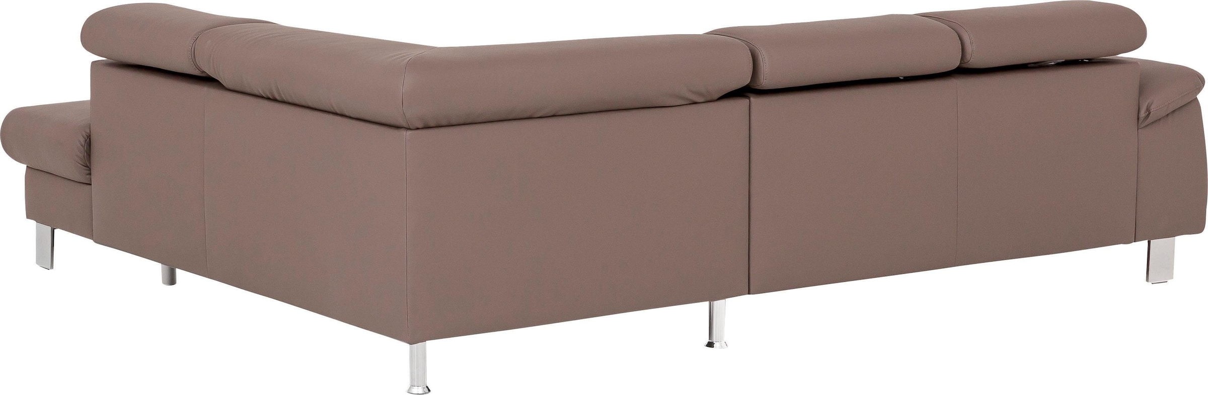 COTTA Ecksofa »Komaris L-Form, B: 249 cm«, mit Kopfteilverstellung, optional Bettfunktion, Bettkasten & Licht