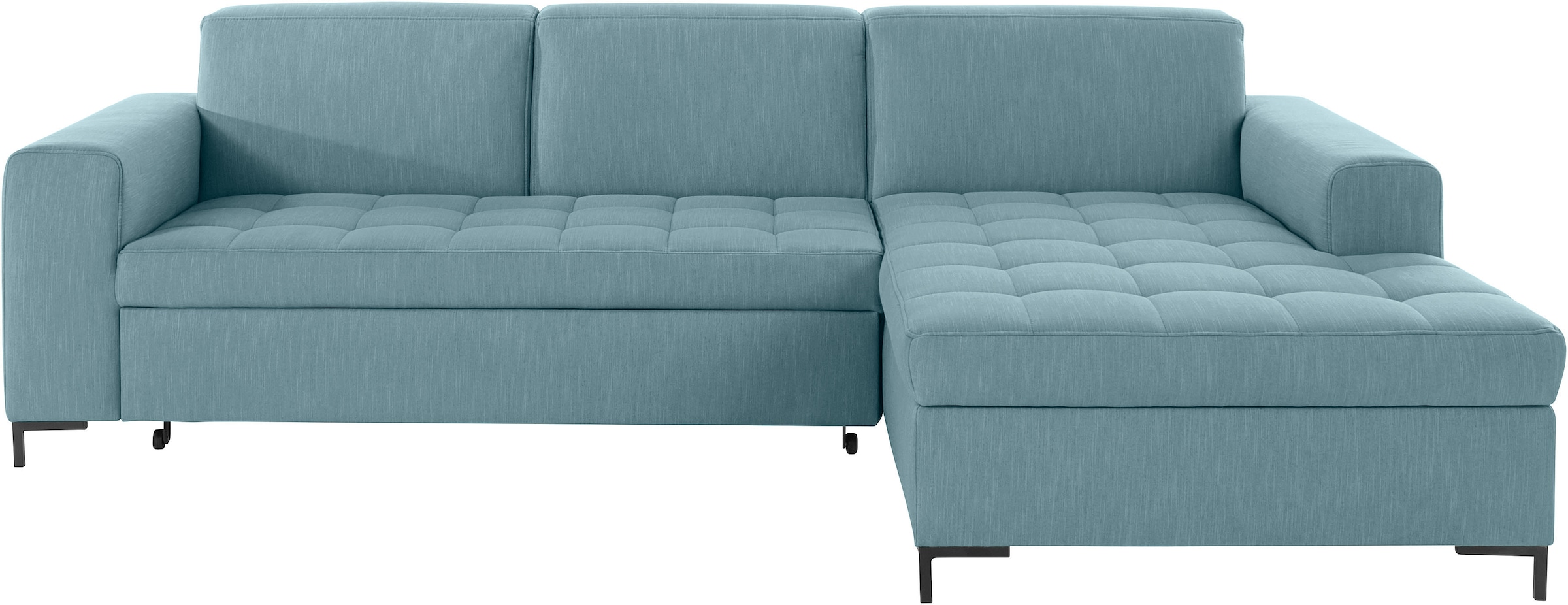 OTTO products Ecksofa »Grazzo L-Form«, hochwertige Stoffe aus recyceltem Material, Steppung im Sitzbereich