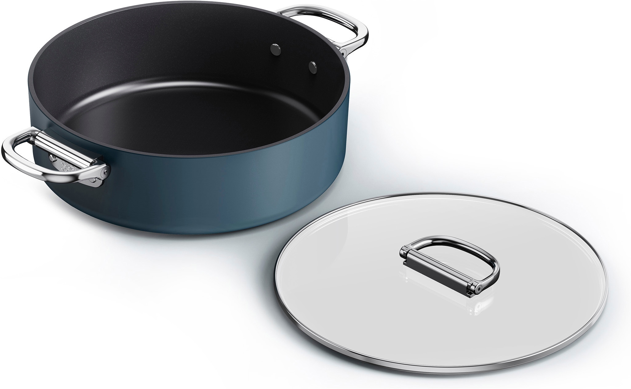 Joseph Joseph Schmortopf »Space 28 cm flacher Topf« Set, Topf inkl. Deckel, 2 tlg. Keramik