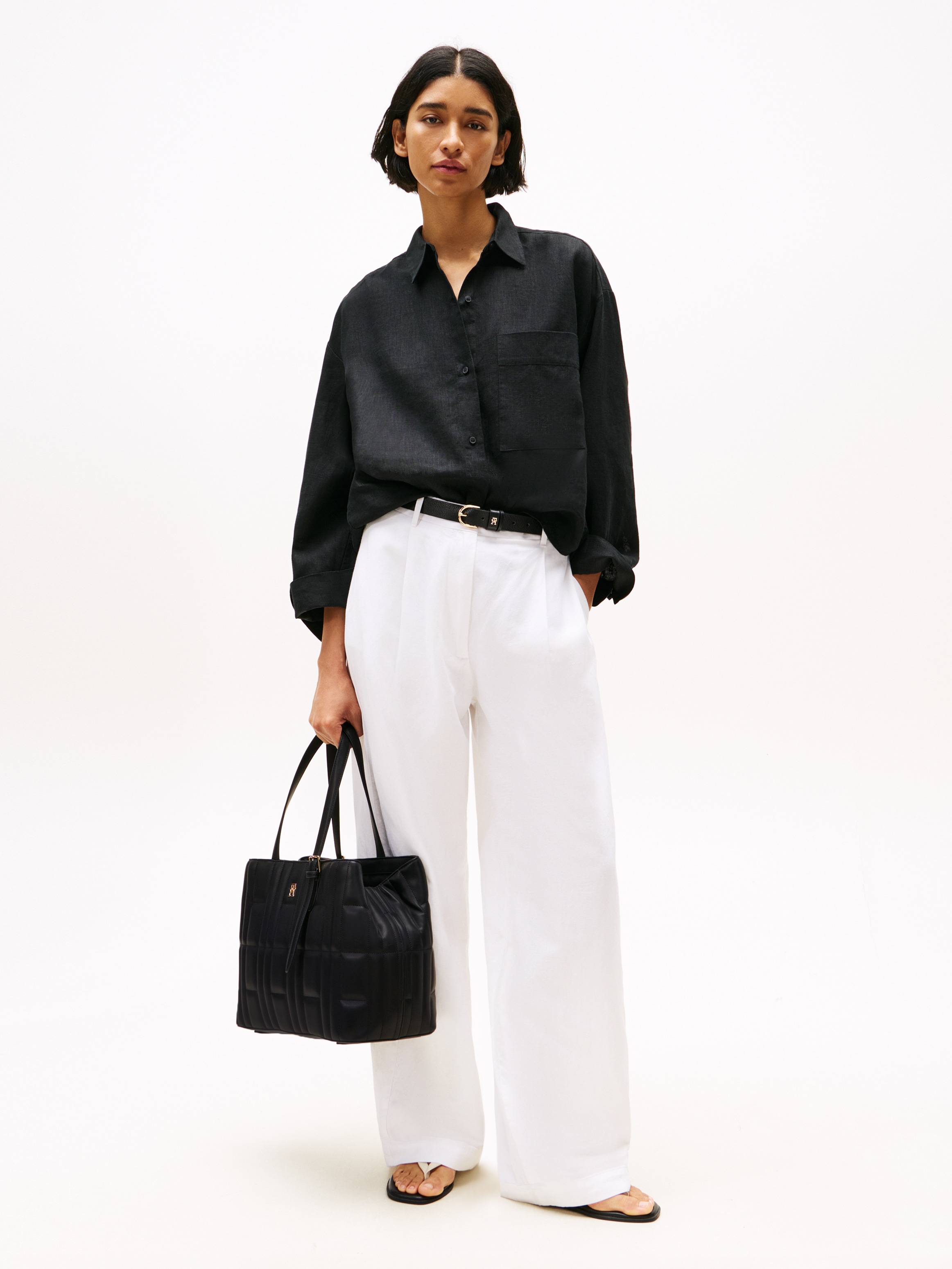 Tommy Hilfiger Tragetasche »TH FEMININE TOTE«, Damen Umhängetasche, Schultertasche, mit verlängerbarem Henkel